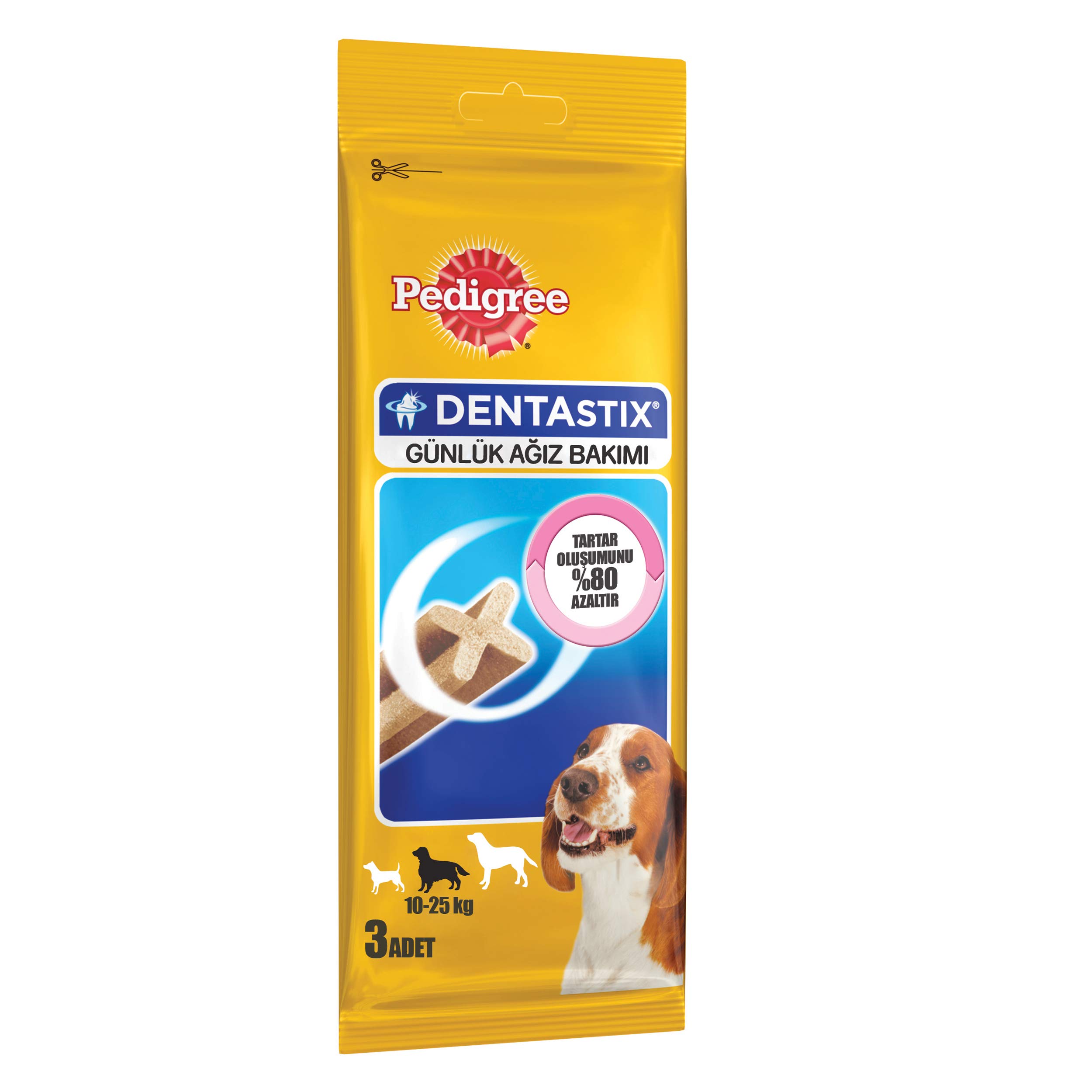 Pedigree Dentastix Daily Adult Medium Dog Treats 3 x Dental Sticks 77g - Pack of 10
