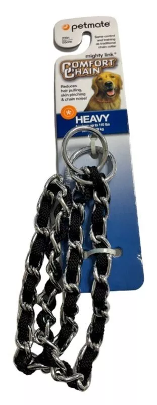 Petmate  Comfort Chain Dog Collar 3Mm X 22In  Black