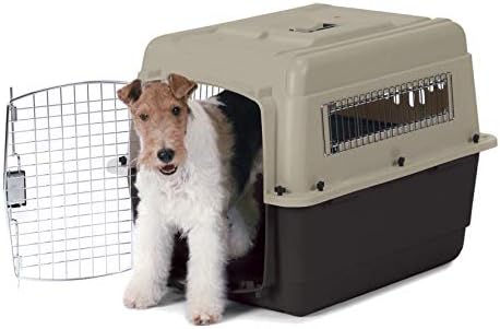 Petmate Ultra Vari Kennel Fashion 36" 50-70Lbs ~ Taupe & Black - Partially Damaged