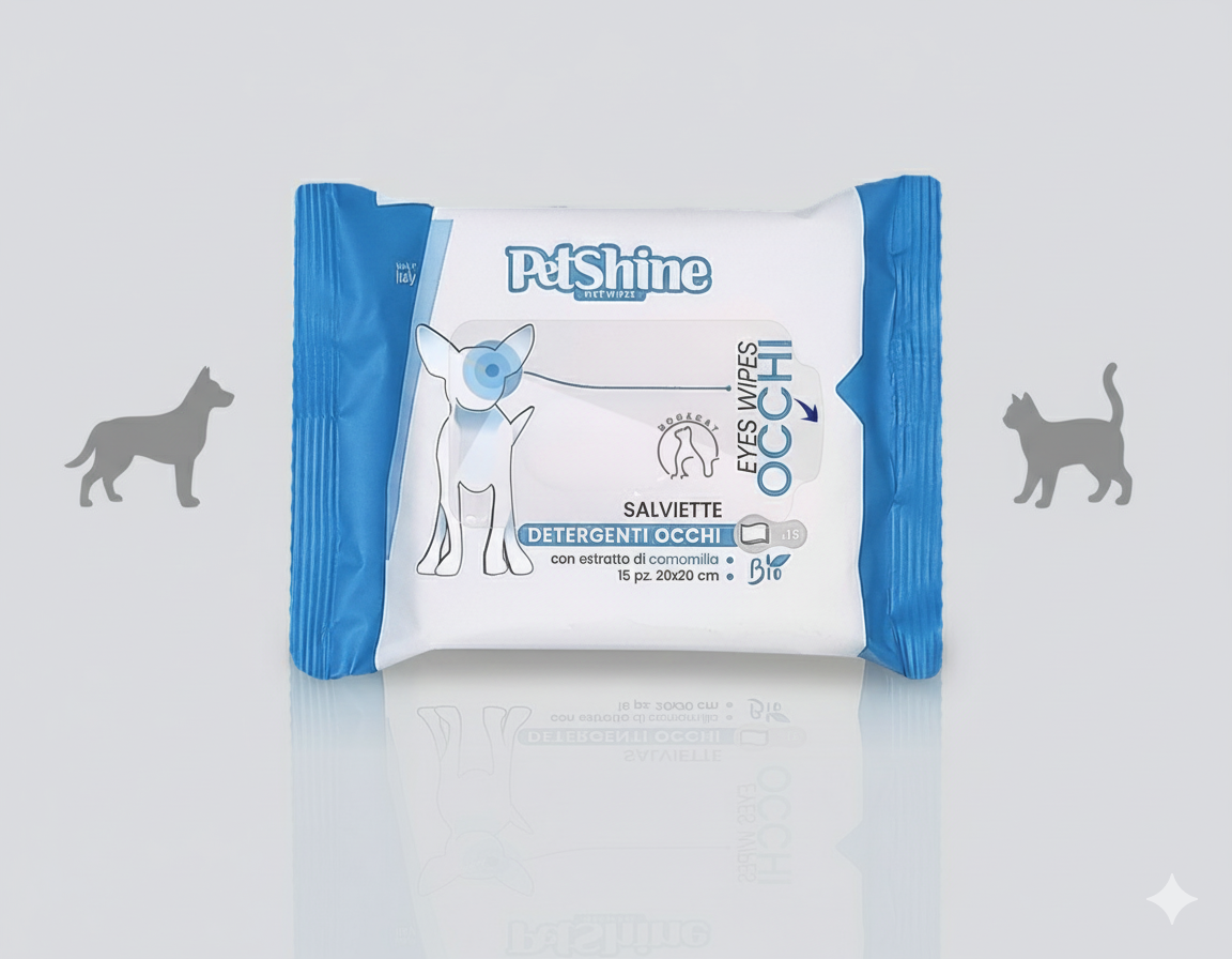 Petshine hygiene wet wipes for eyes bio 15 Units 20x20 cm - Camomille Pack of 24