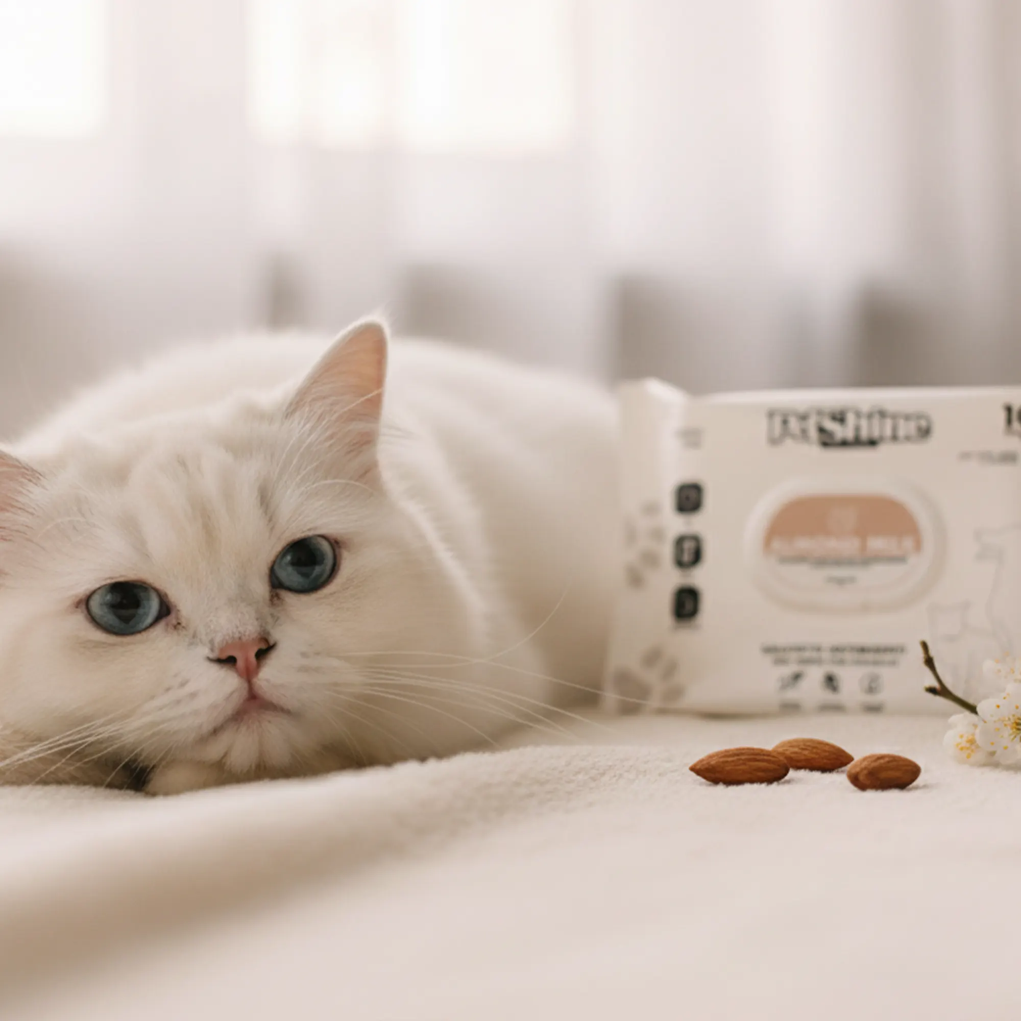 Petshine wet wipes for dogs and cats 100 Units 30x20 cm - almond milk Pack of 10