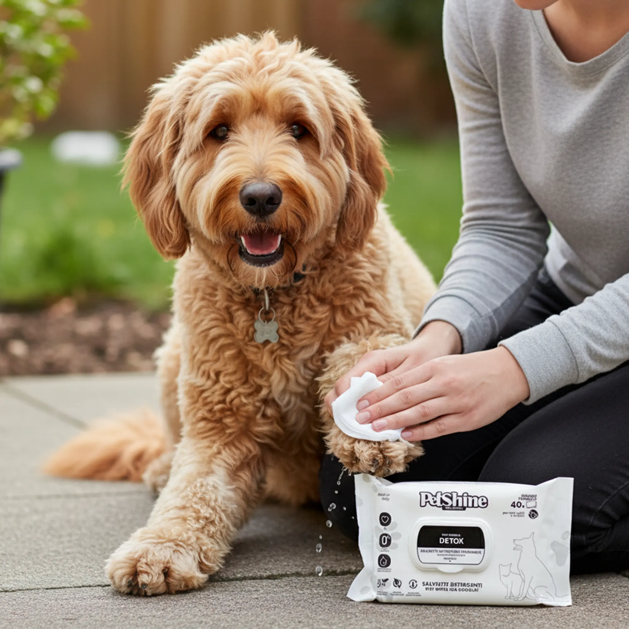 Petshine wet wipes for dogs and cats 40 Units 30x20 cm - detox Pack of 12