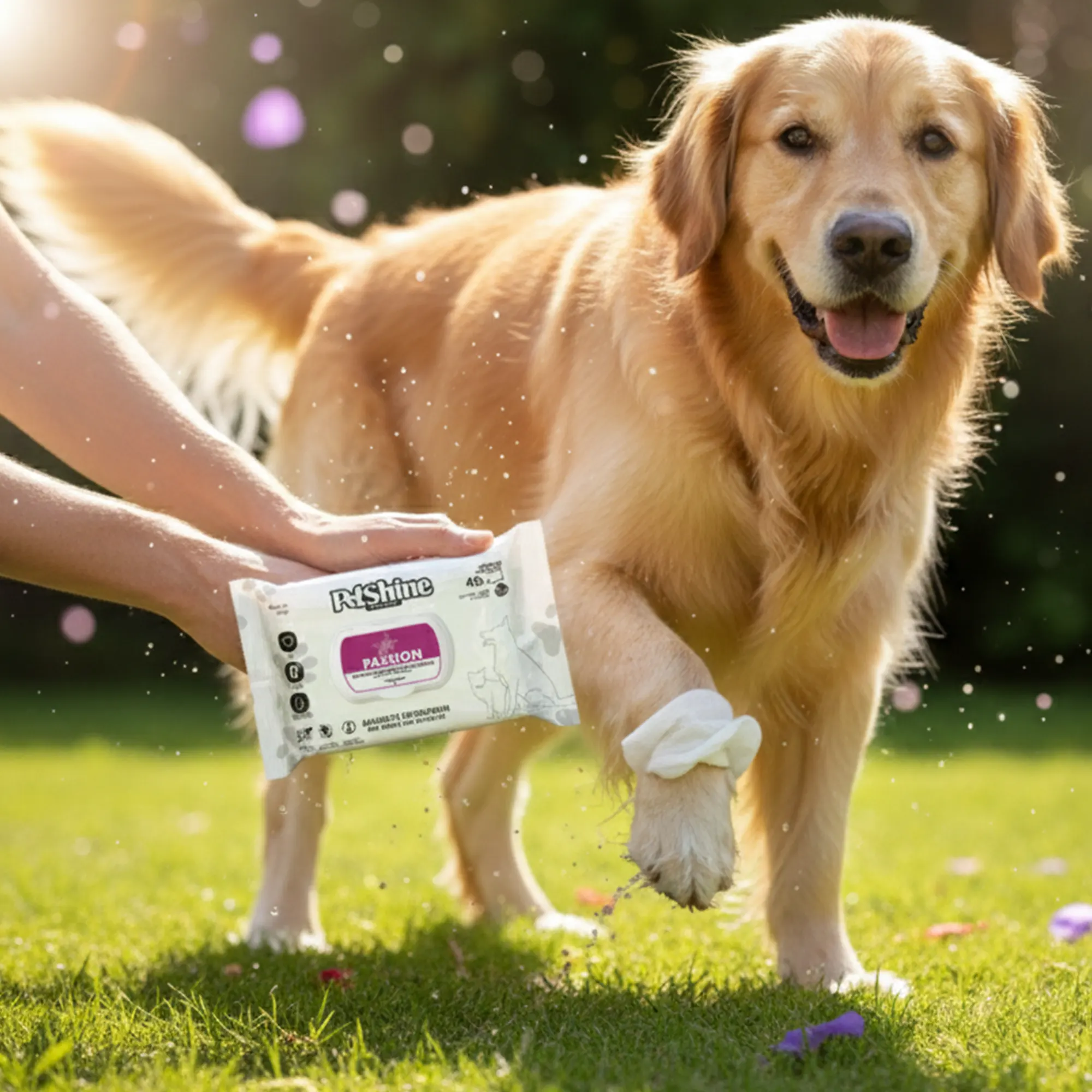 Petshine wet wipes for dogs and cats 40 Units 30x20 cm - passion Pack of 12