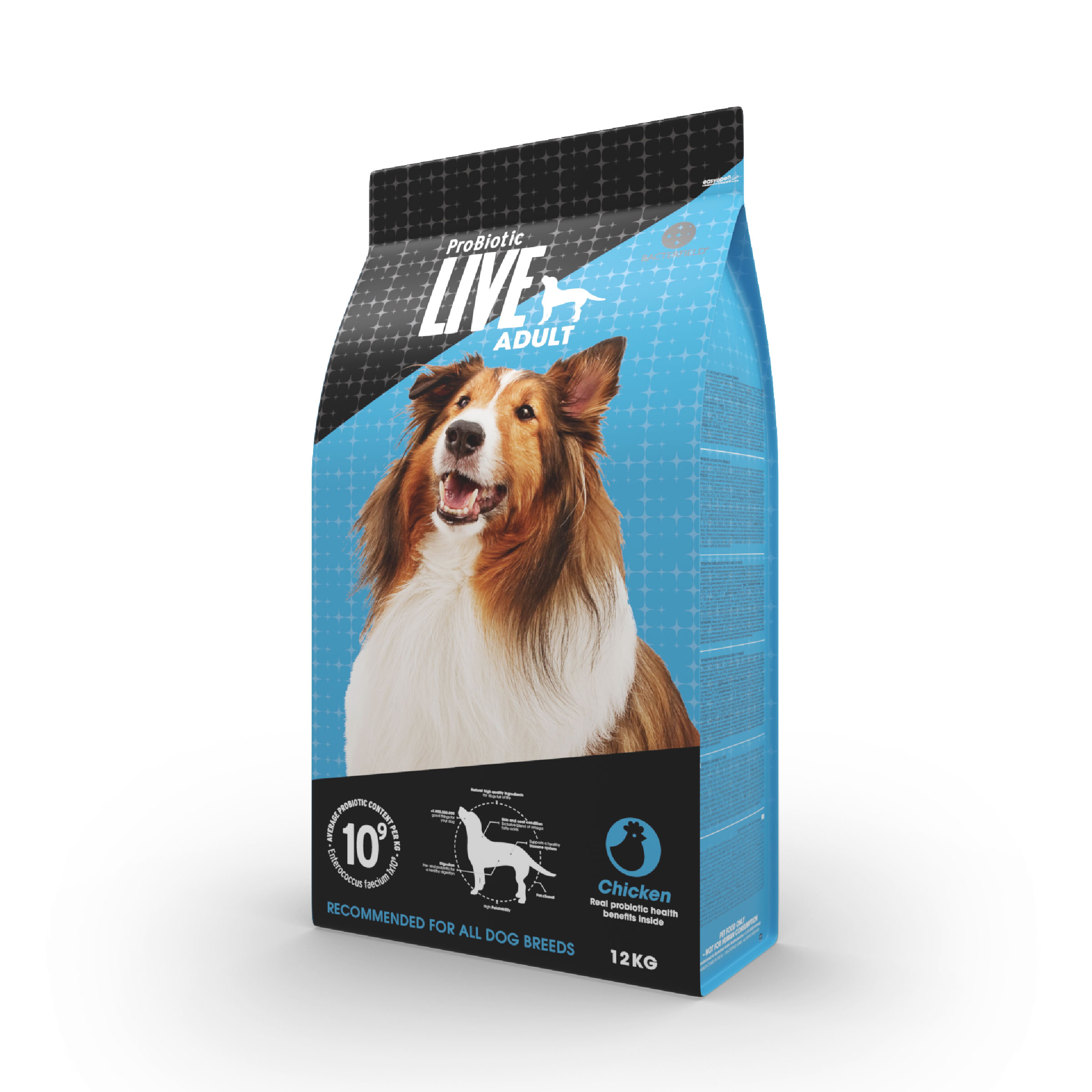 Probiotic live dry food adult chicken - 12kg