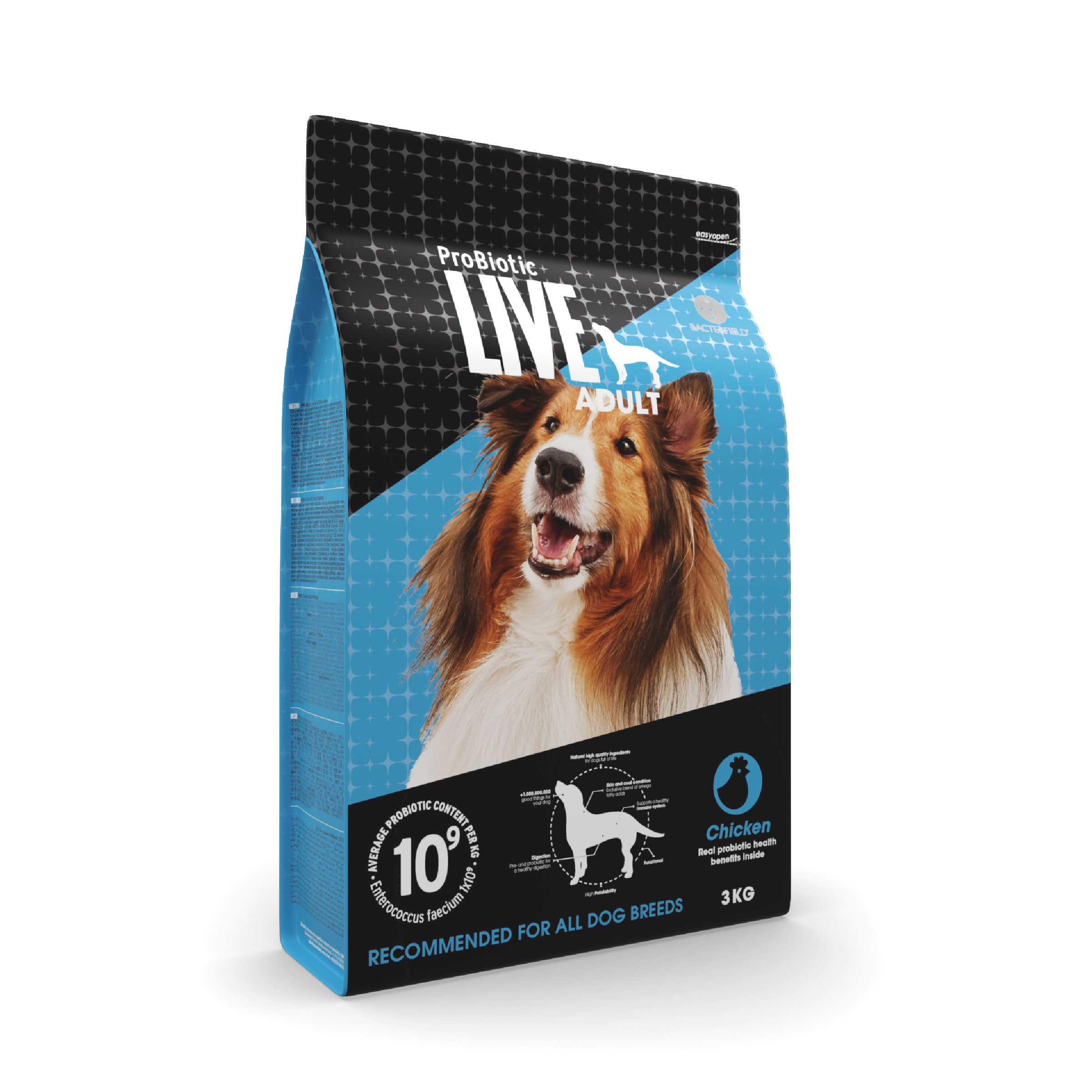 Probiotic live dry food adult chicken - 3kg