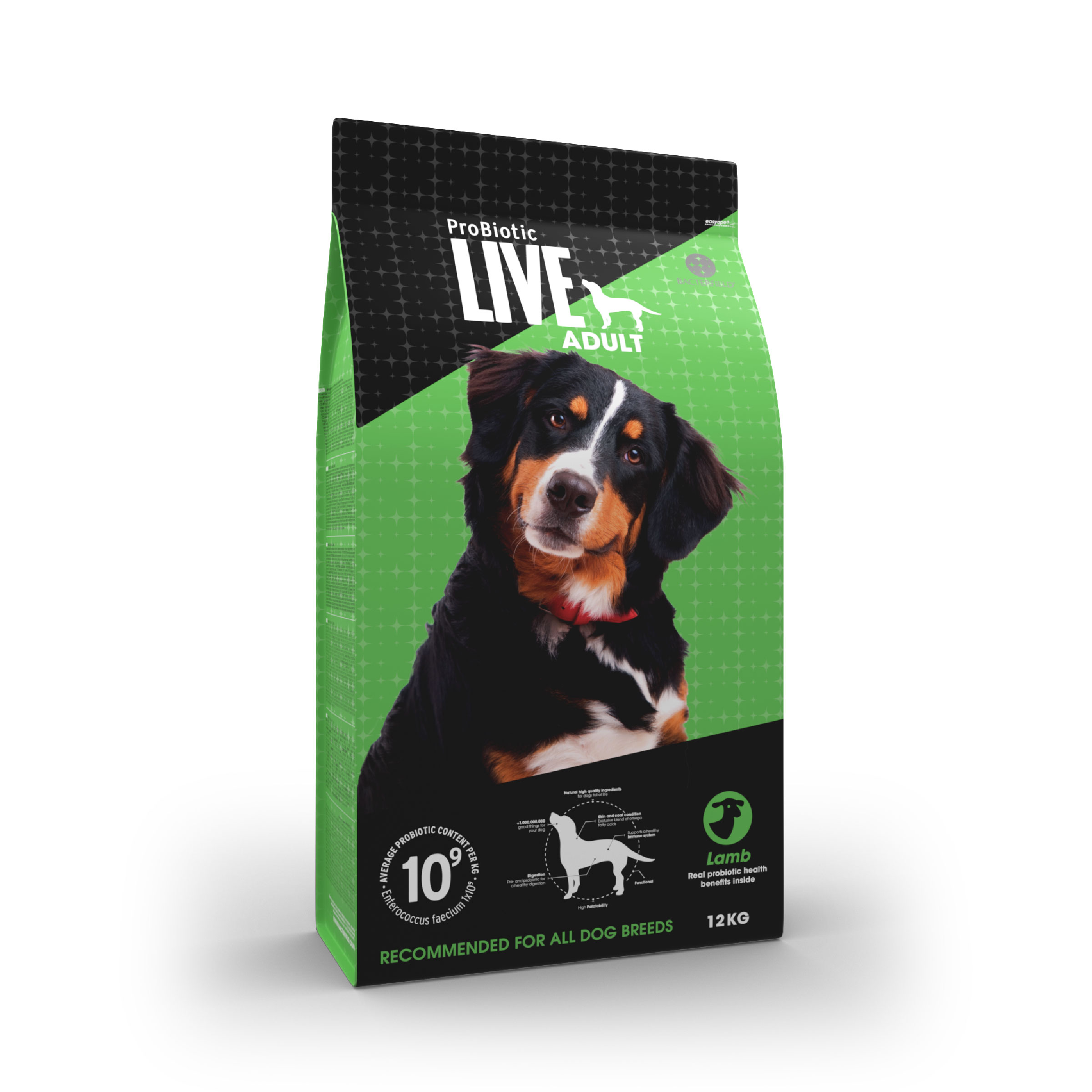Probiotic live dry food adult lamb - 12kg