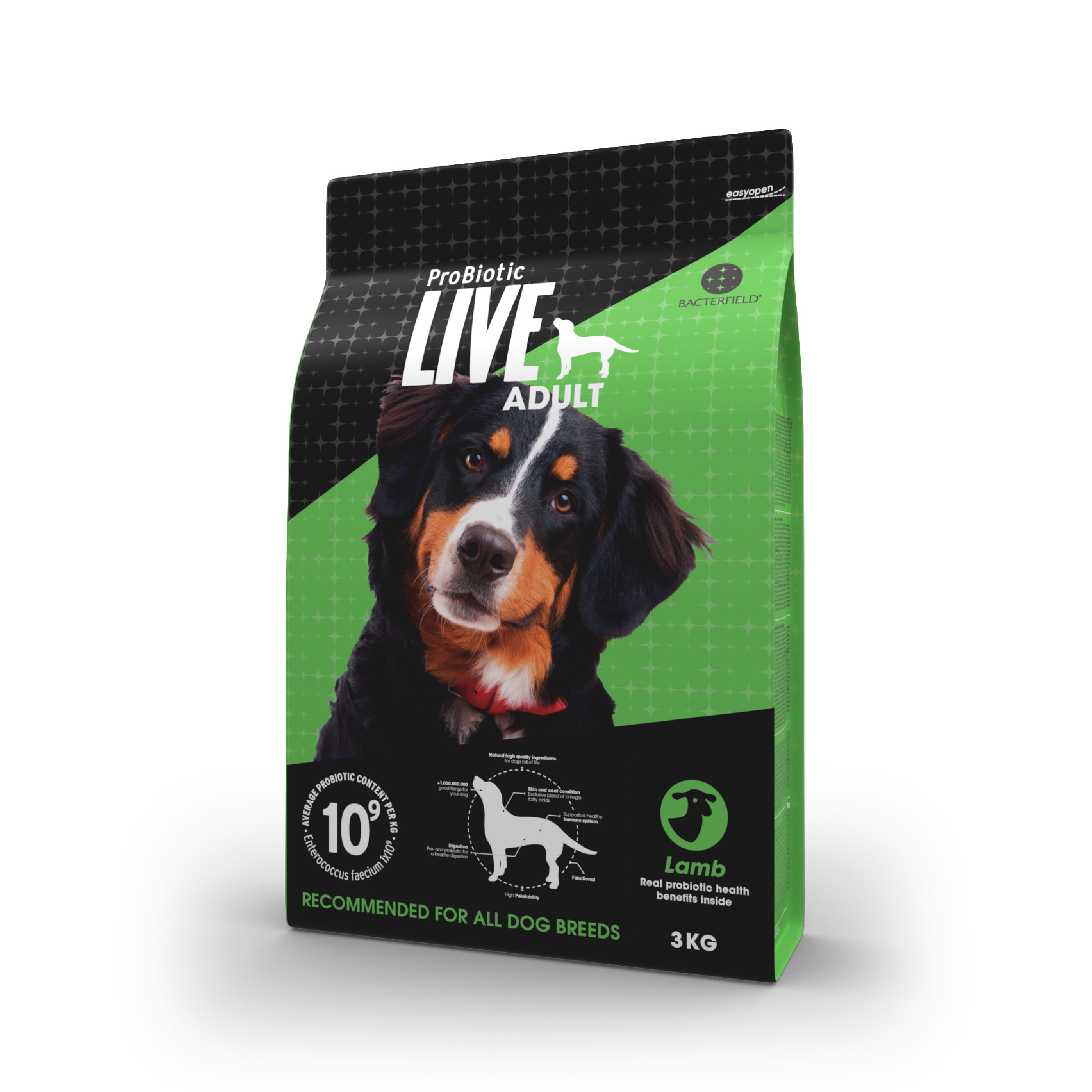 Probiotic live dry food adult lamb - 3kg