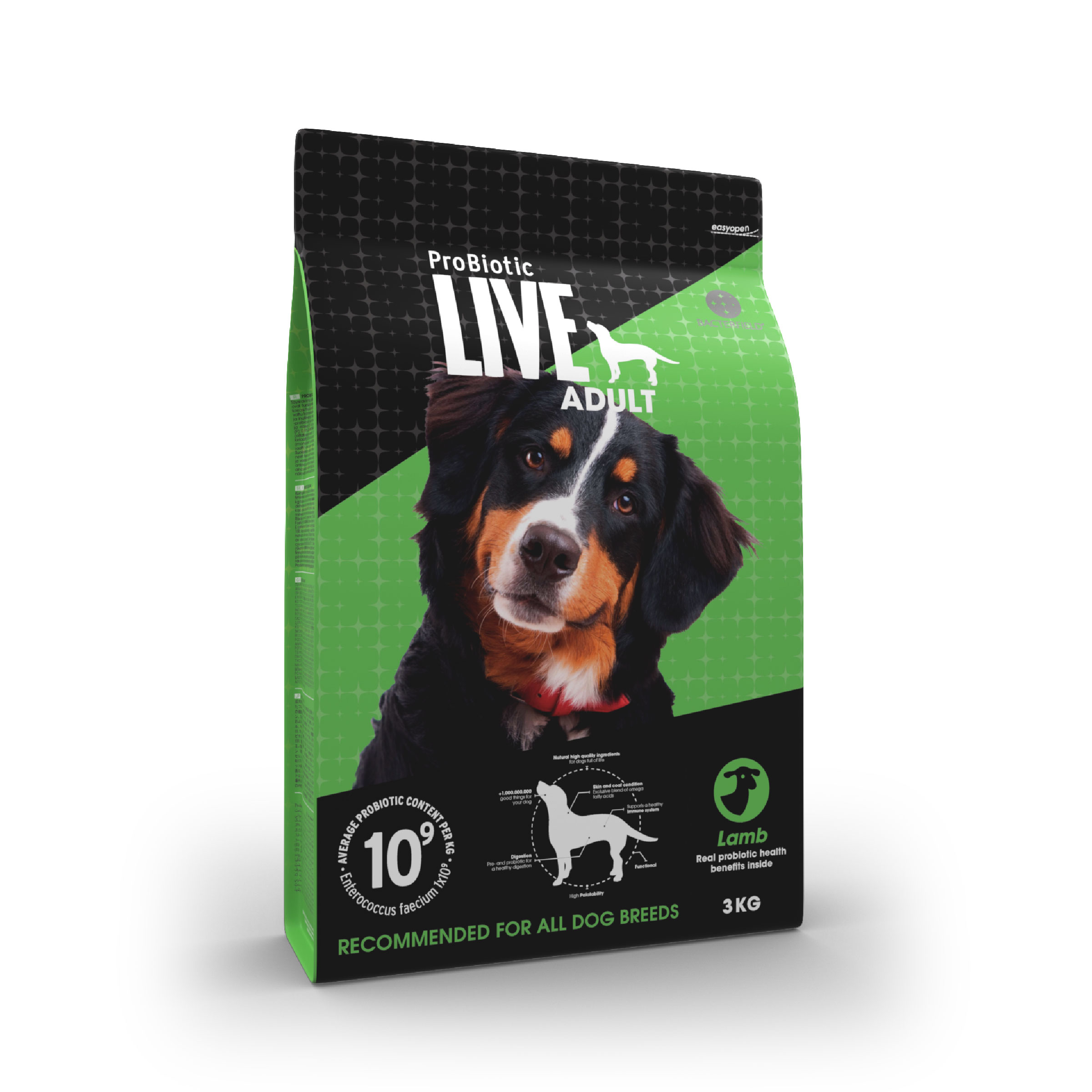 Probiotic live dry food adult lamb - 3kg