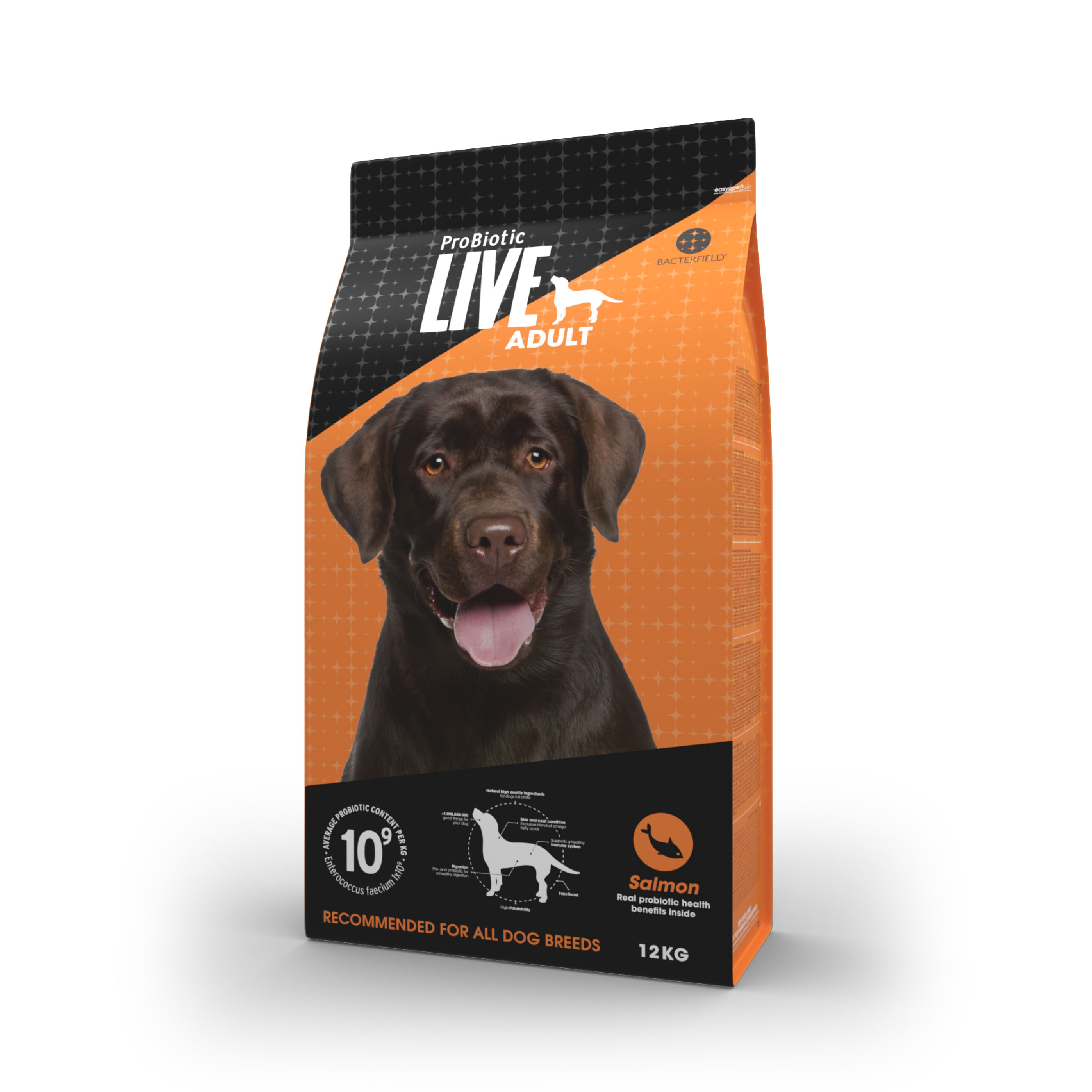 Probiotic live dry food adult salmon - 12kg