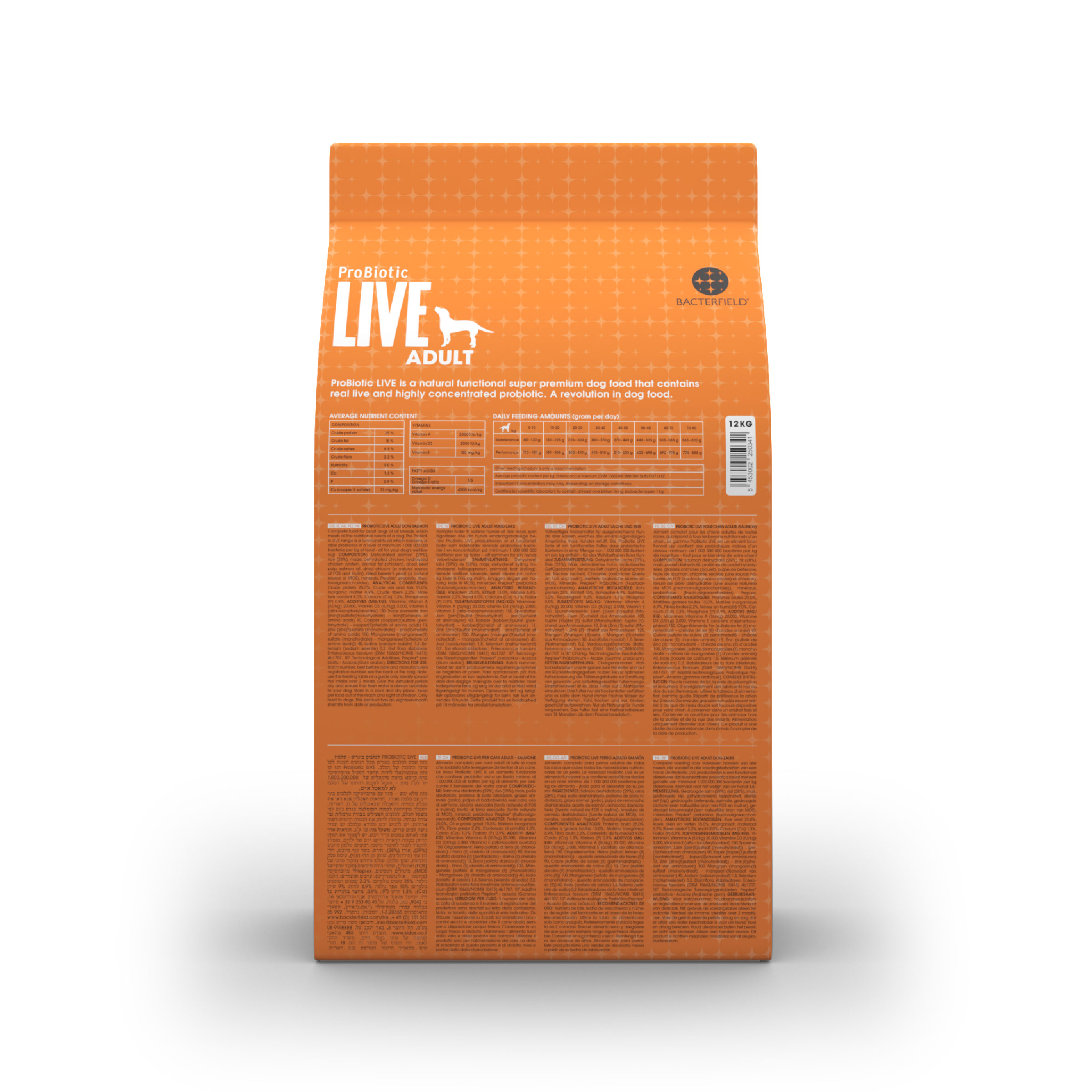 Probiotic live dry food adult salmon - 12kg