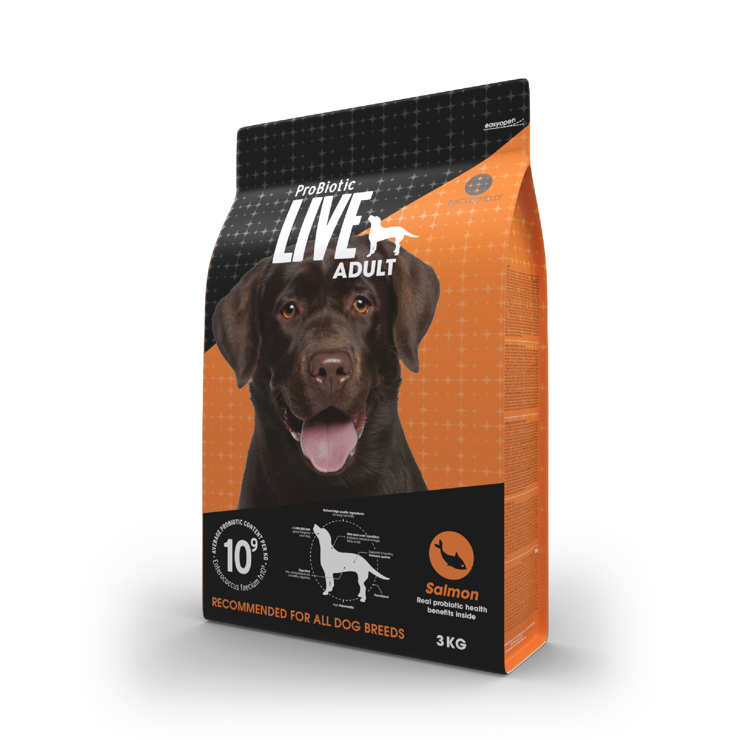 Probiotic live dry food adult salmon - 3kg