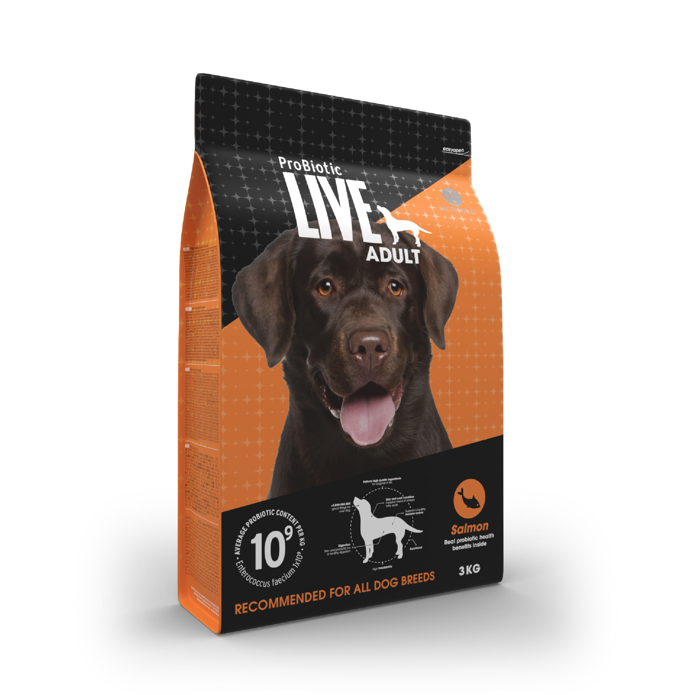 Probiotic live dry food adult salmon - 3kg