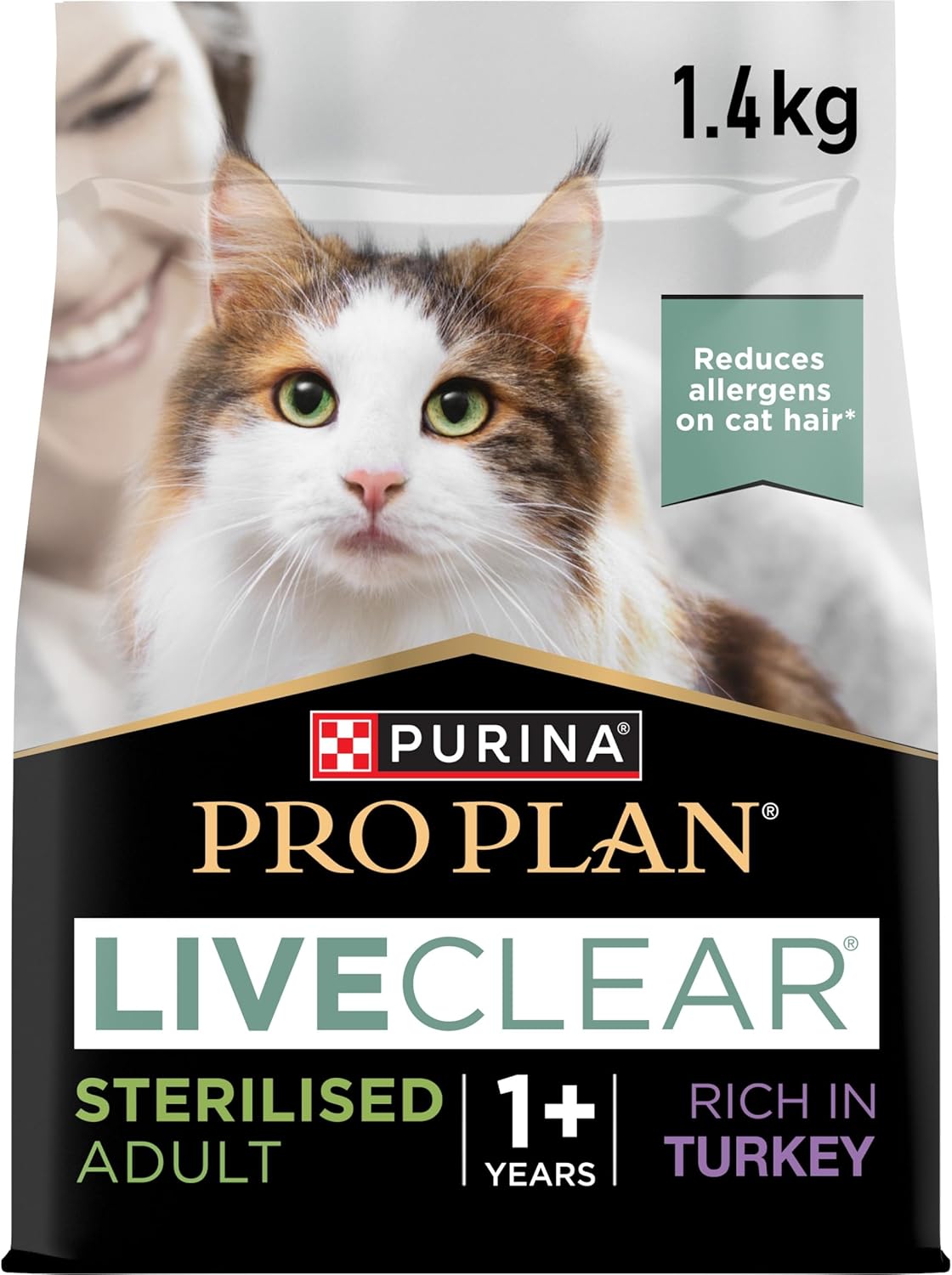 PROPLAN STERILIZED CAT TURKEY LIVECLEAR DRY FOOD 1.4kg