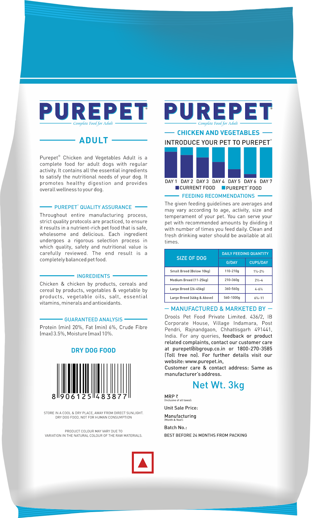 Purepet Chicken & vegetable Adult 3kg