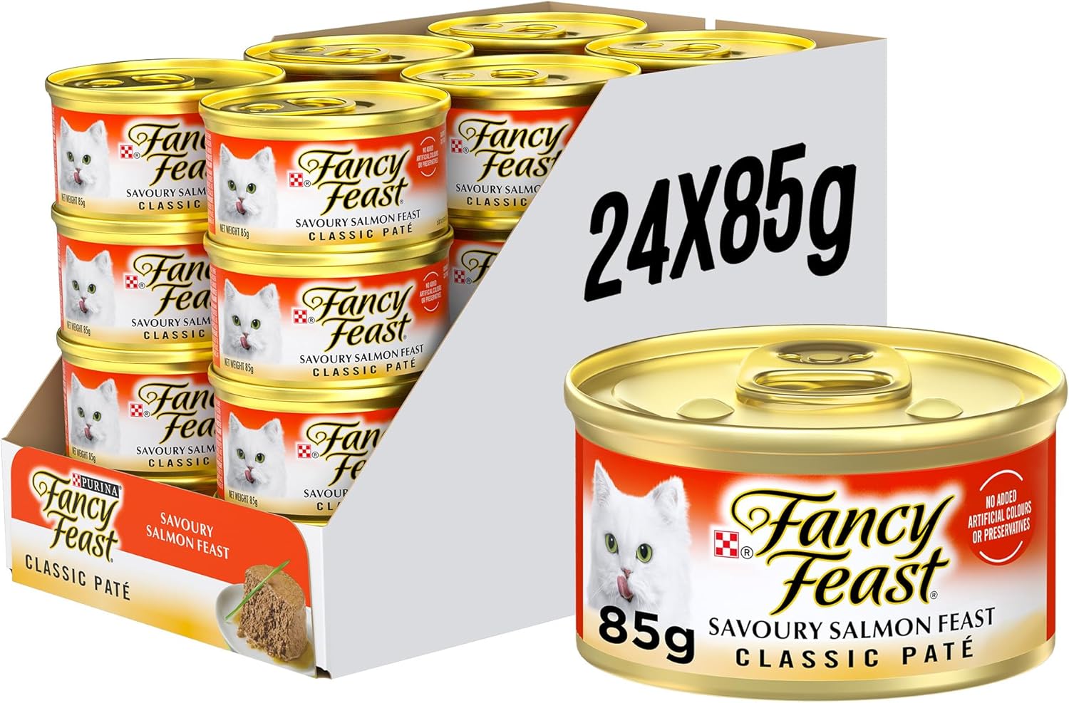 Purina Fancy Feast Cat Wet Food Classic Savoury Salmon Classic pate 85g - Pack of 24