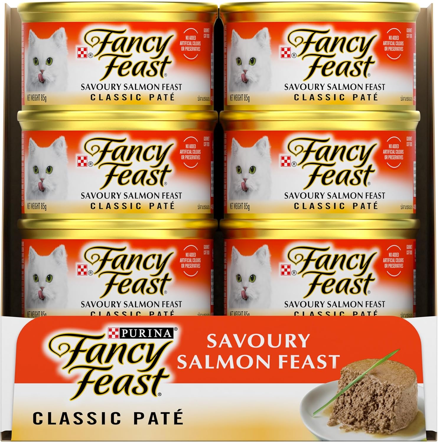 Purina Fancy Feast Cat Wet Food Classic Savoury Salmon Classic pate 85g - Pack of 24