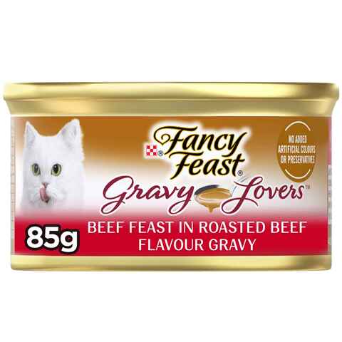 Purina Fancy Feast Gravy Lover Cat Wet Food Beef 85g - Pack of 24