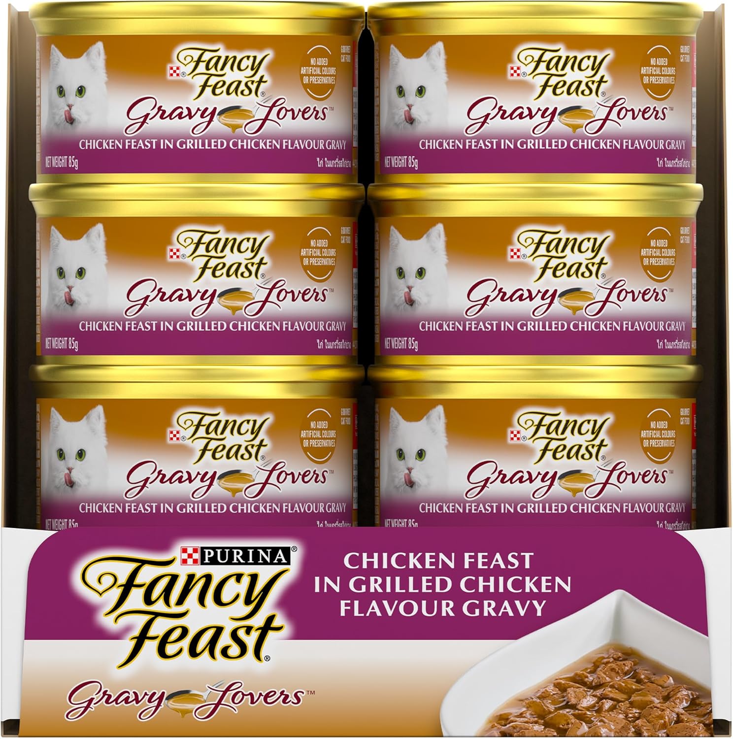 Purina Fancy Feast Gravy Lover Cat Wet Food Chicken 85g - Pack of 24