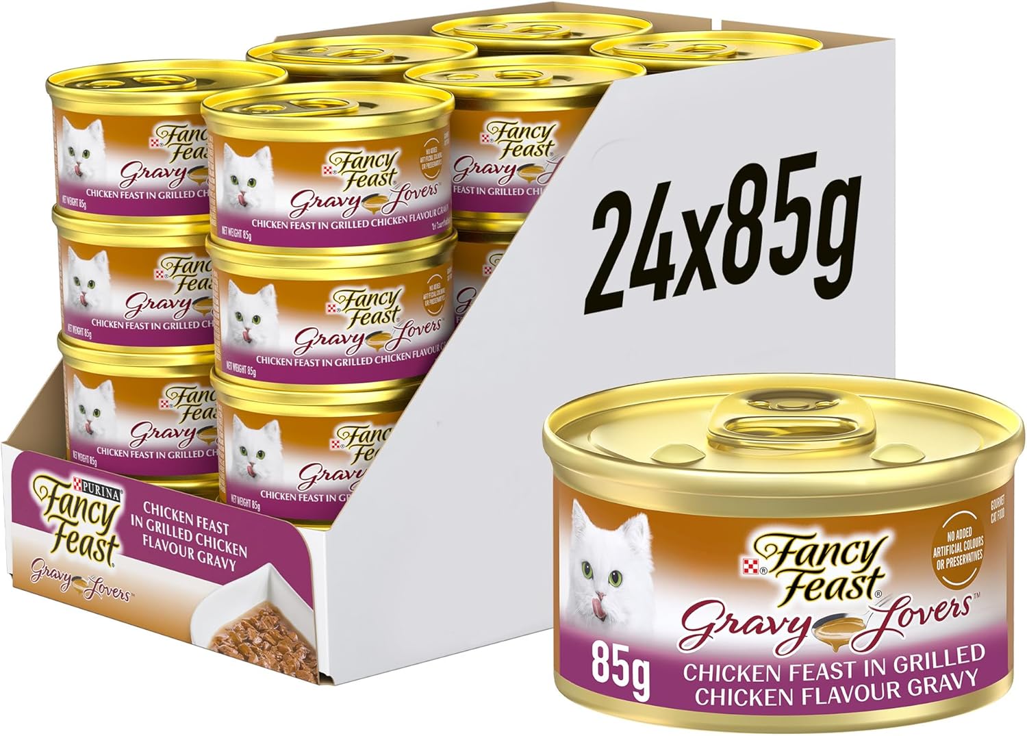 Purina Fancy Feast Gravy Lover Cat Wet Food Chicken 85g - Pack of 24