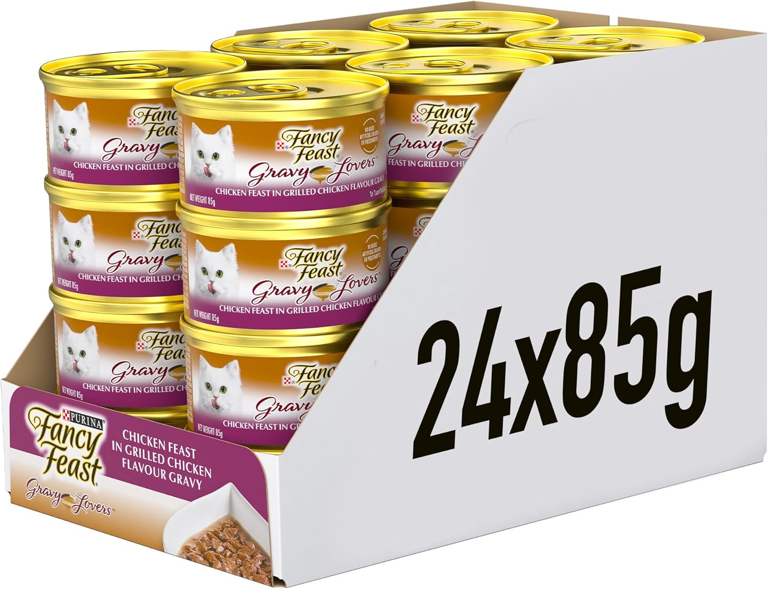Purina Fancy Feast Gravy Lover Cat Wet Food Chicken 85g - Pack of 24