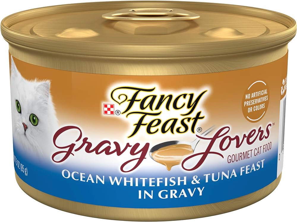 Purina Fancy Feast Gravy Lover Cat Wet Food Ocean White Fish Tuna 85g - Pack of 24