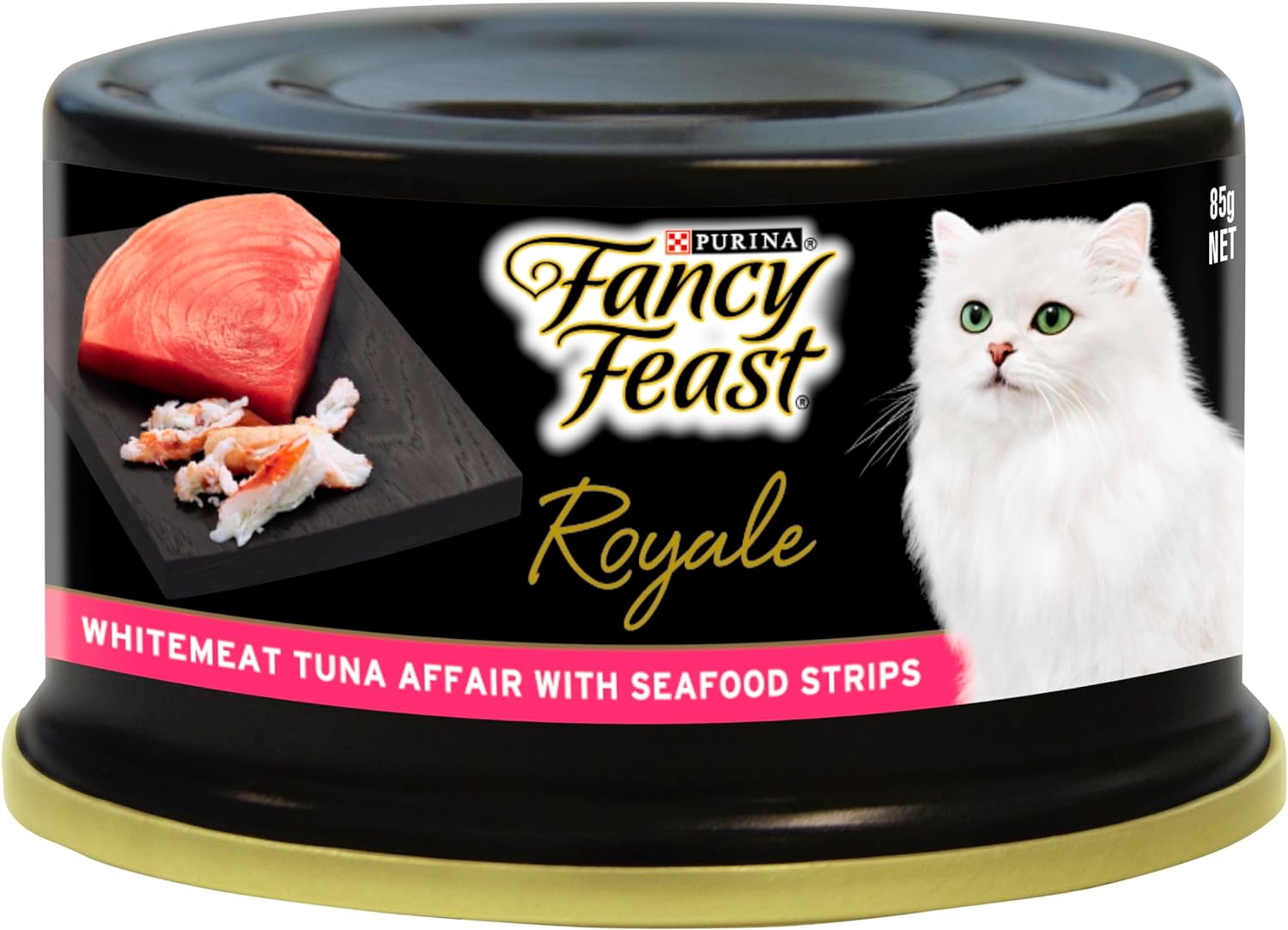 Purina Fancy Feast Royale Cat Wet Food Whitemeat Tuna Affair with Seafood Strips 85g - Pack of 24