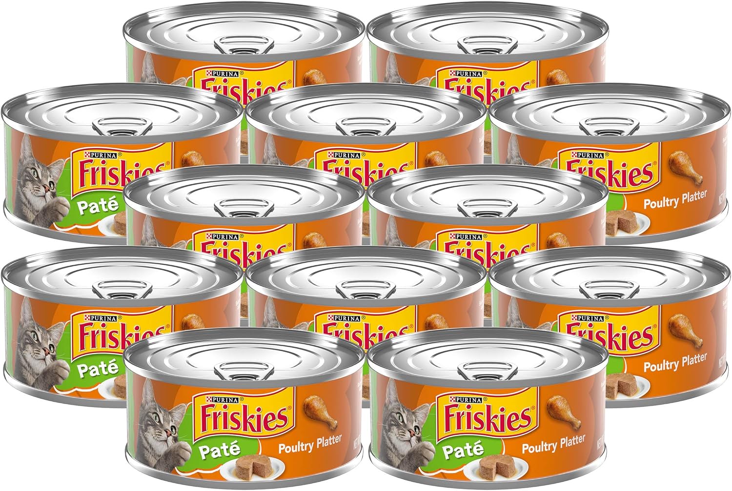 Purina Friskies Pate Cat Wet Food Poultry Platter 55oz - Pack of 12