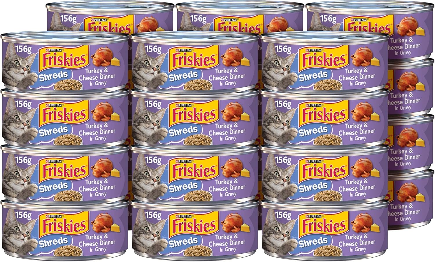 Purina Friskies Prime Fillet Cat Wet Food Turkey & Cheese 55oz - Pack of 24