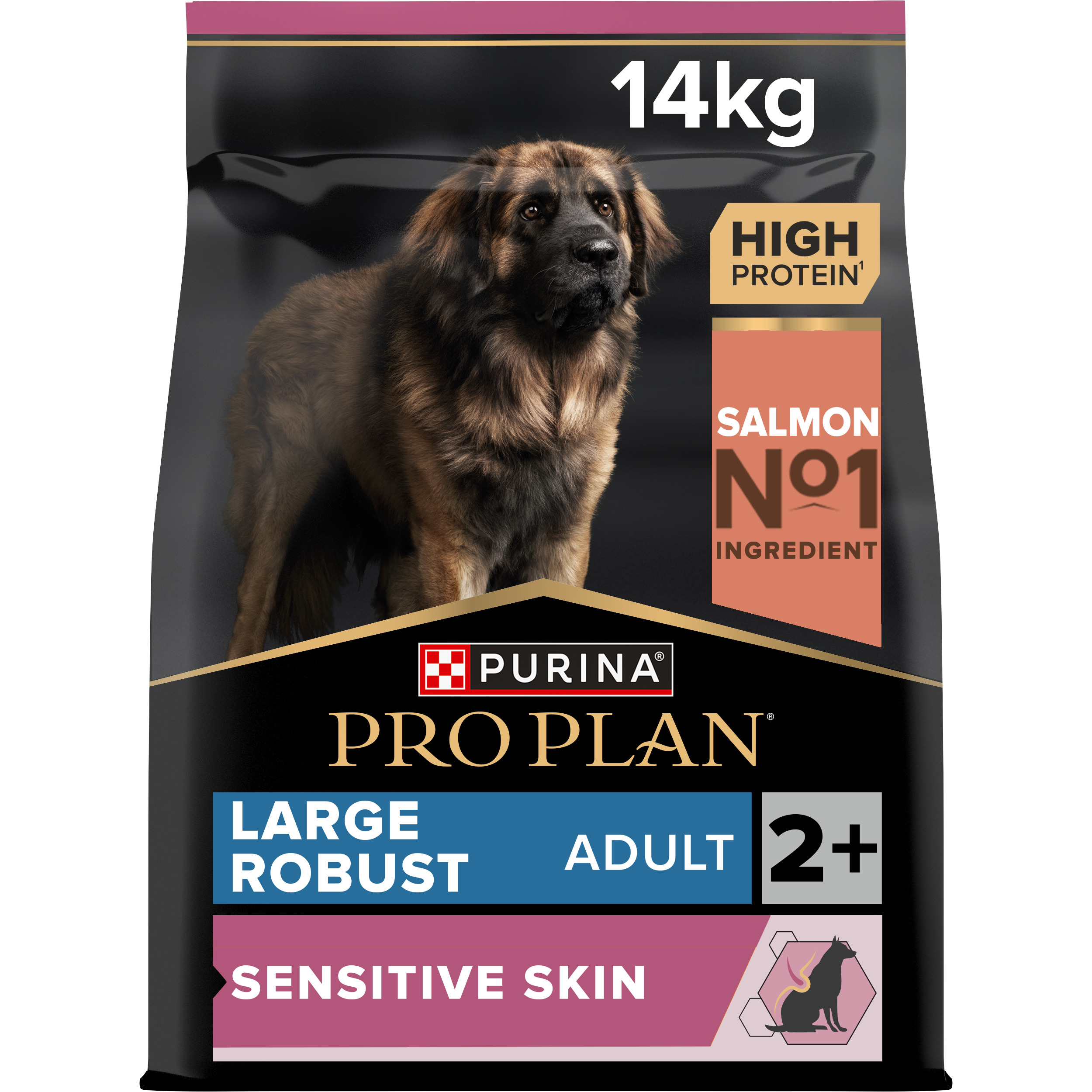 Purina Pro Plan Large Robust Adult Sensitive Skin, Dry Dog Food with Salmon, 14 kg