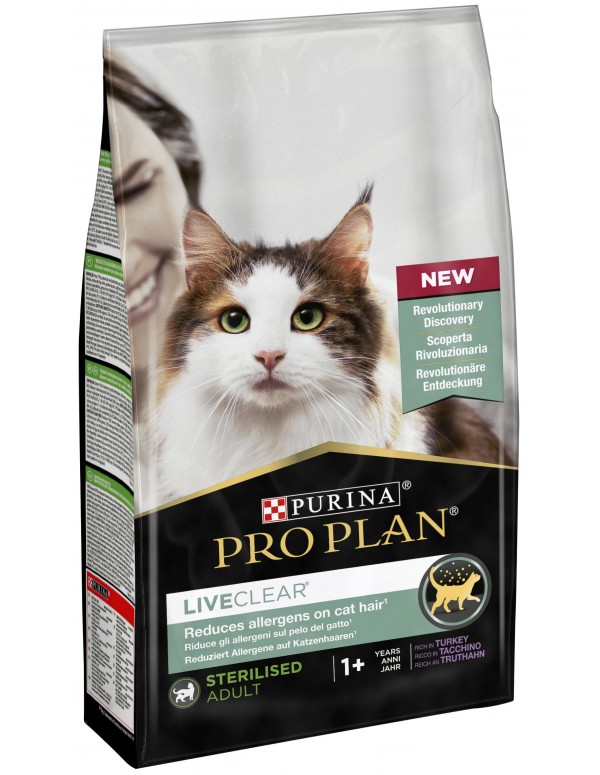 Purina Pro Plan Liveclear Sterilised Adult Turkey Dry Cat Food - 2.8Kg