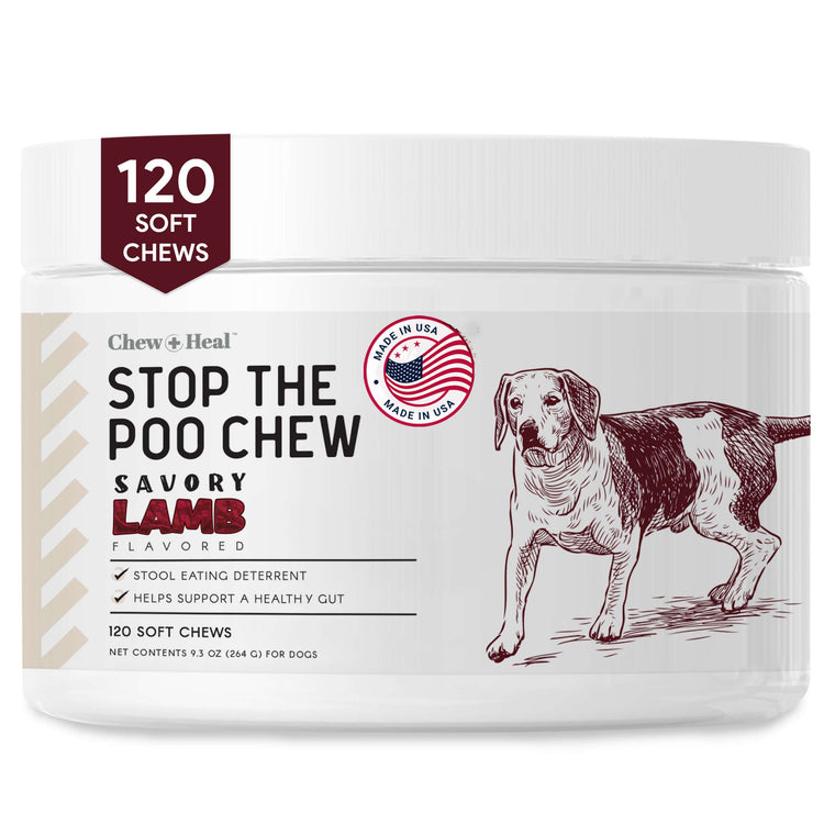 Chew & Heal - Roasted Lamb Stop The Poo Soft Chew Coprophagia & Digestive Supplement for Dogs - 250gm