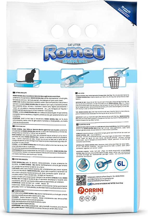 Romeo bentonite cat Litter clorexidina scent - 6 liters