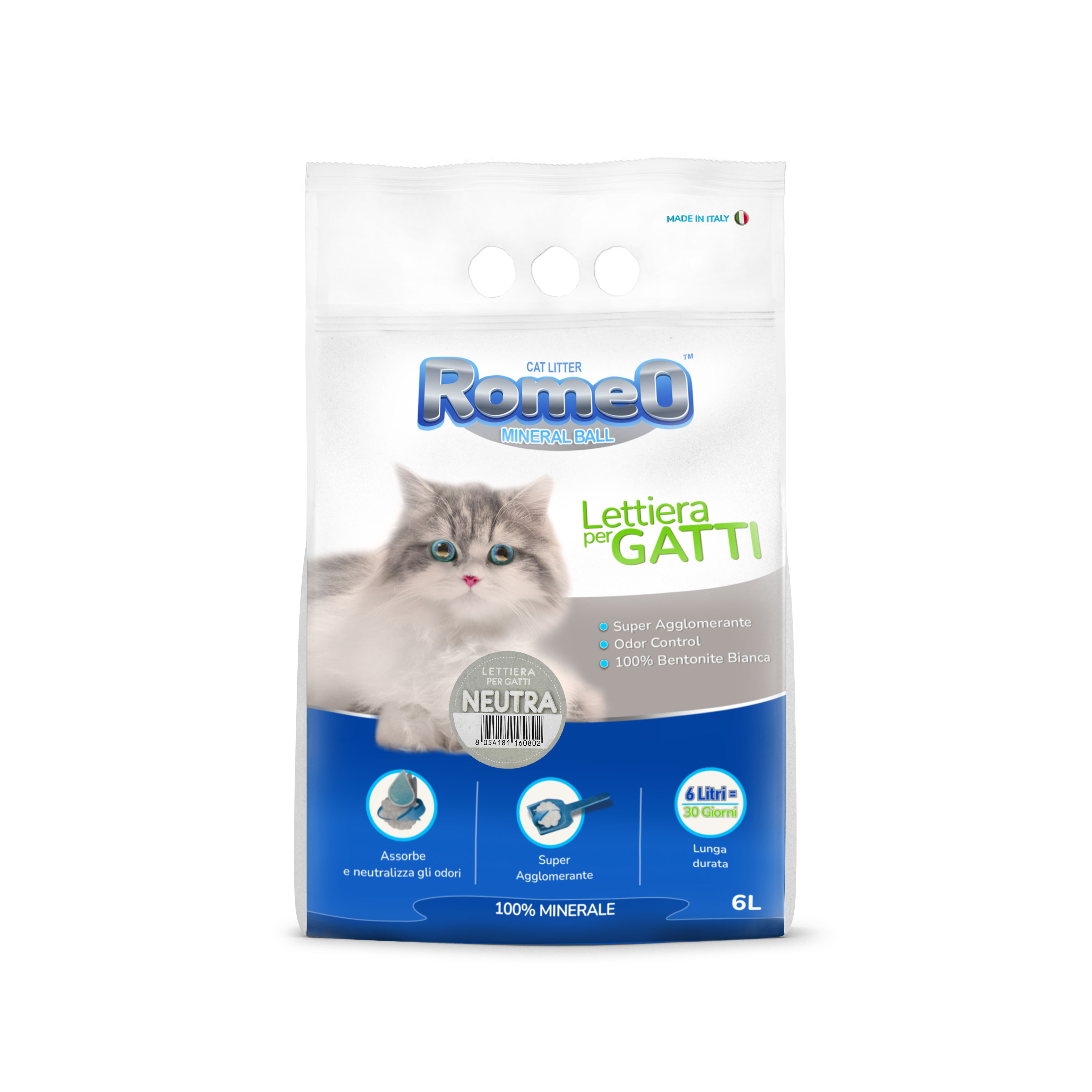 Romeo bentonite cat Litter neutra scent - 6 liters