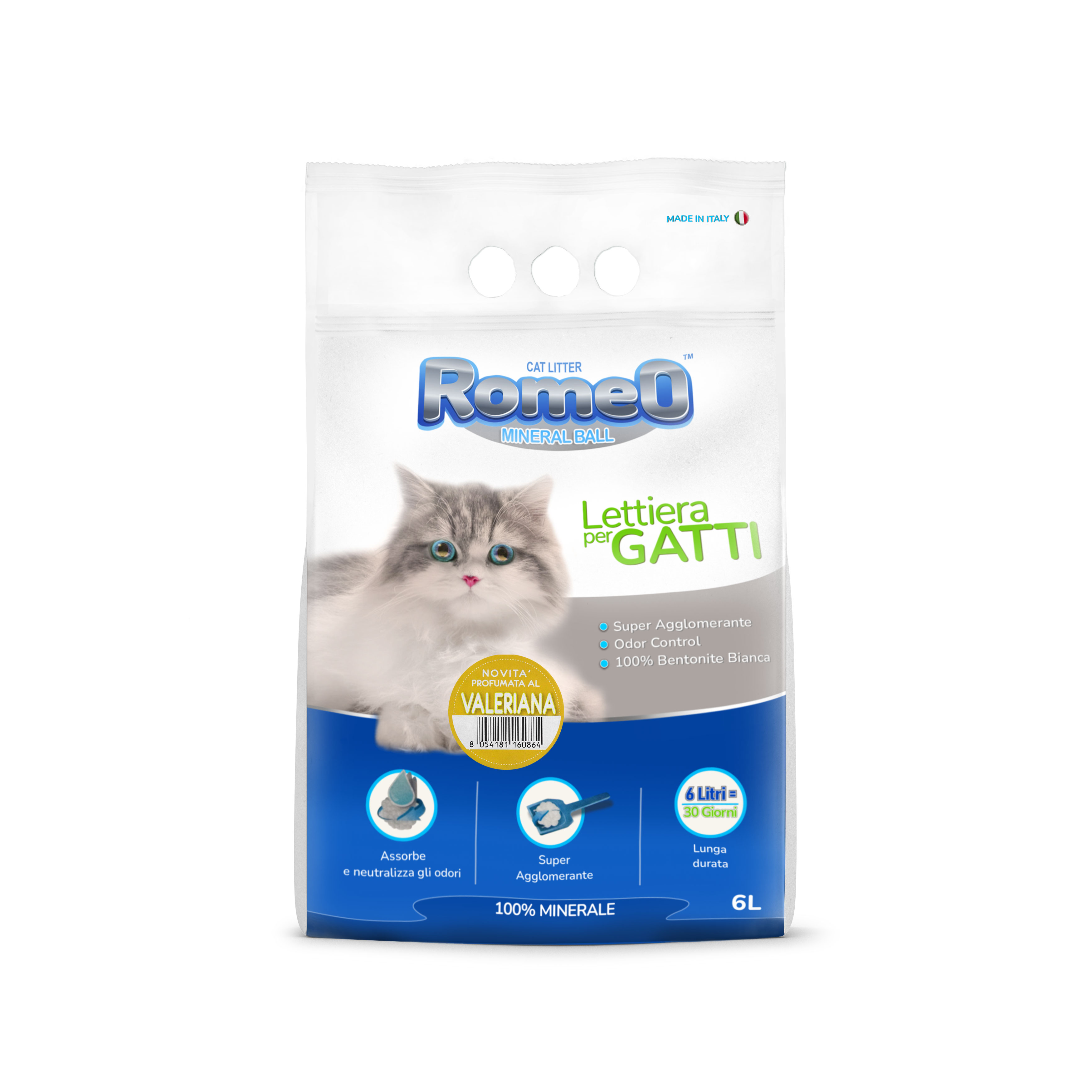 Romeo bentonite cat Litter valeriana scent - 6 liters