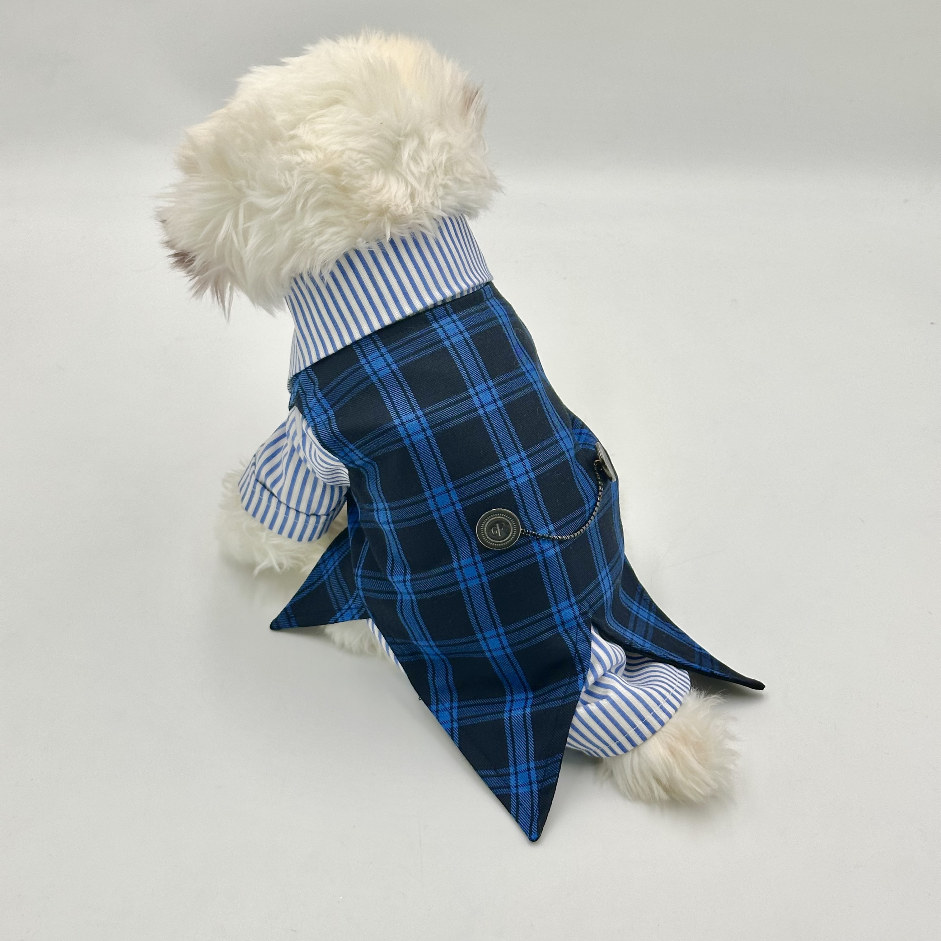 Plaid Vest & Polo Blue (Large)