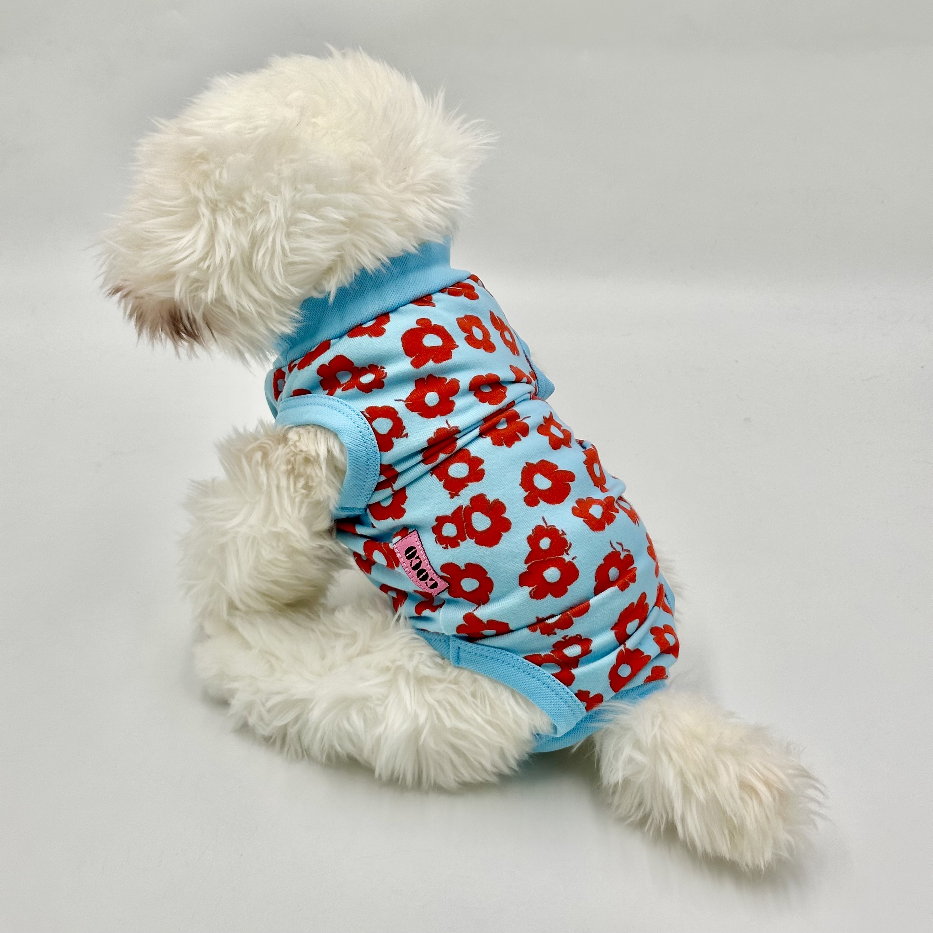 Surgery Suit Red Floral Blue (Medium)