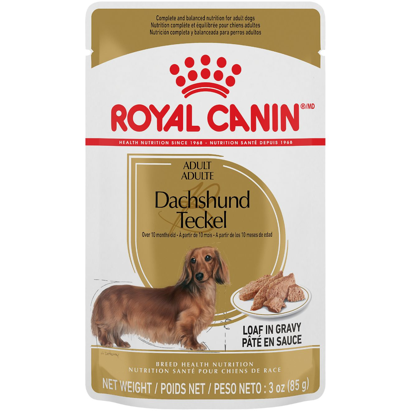 Royal Canin Breed Health Nutrition Dachshund Adult (WET FOOD - Pouches) Pack of 12