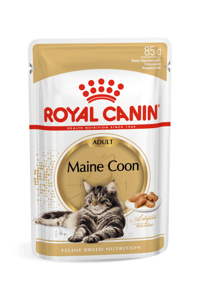 Royal Canin Feline Breed Nutrition Maine Coon (WET FOOD - Pouches) Pack of 12
