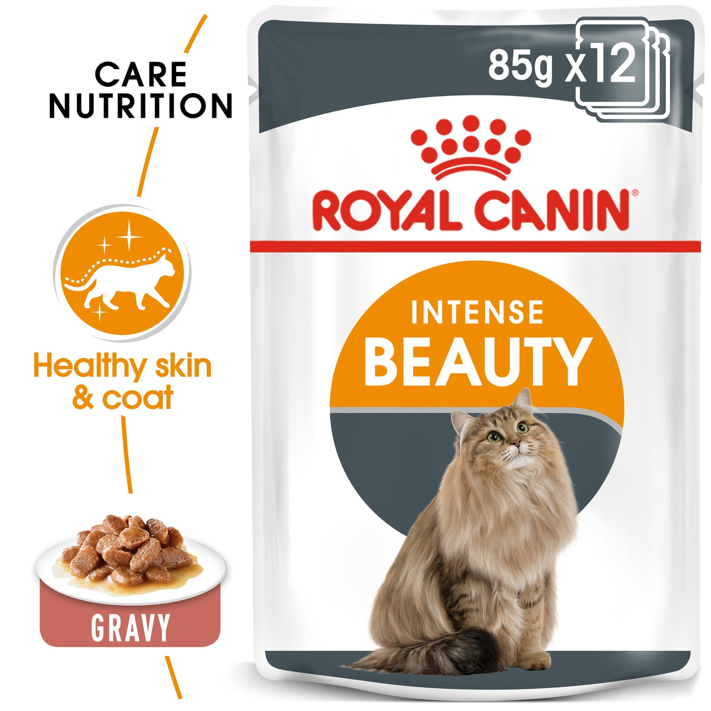 Royal Canin Feline Care Nutrition Intense Beauty Gravy (WET FOOD - 85g Pouch) Pack of 12