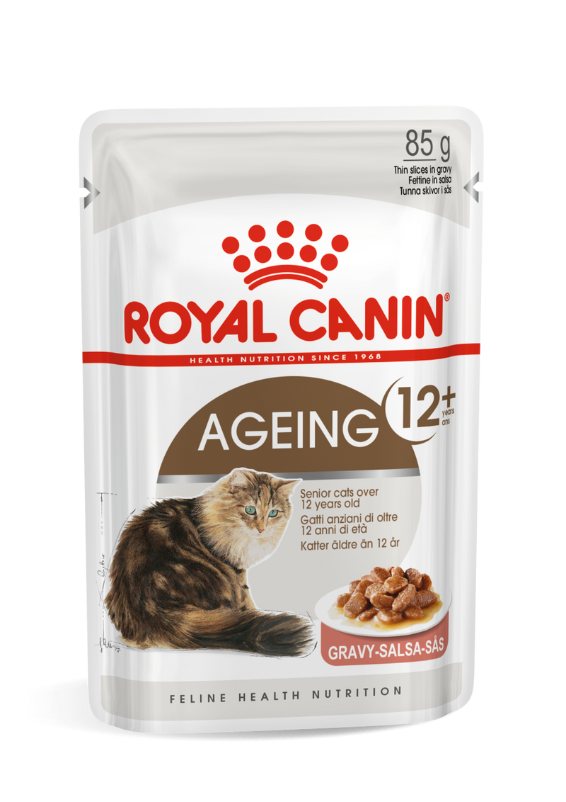 Royal Canin Feline Health Nutrition Ageing +12 Jelly (WET FOOD - Pouches) Pack of 12