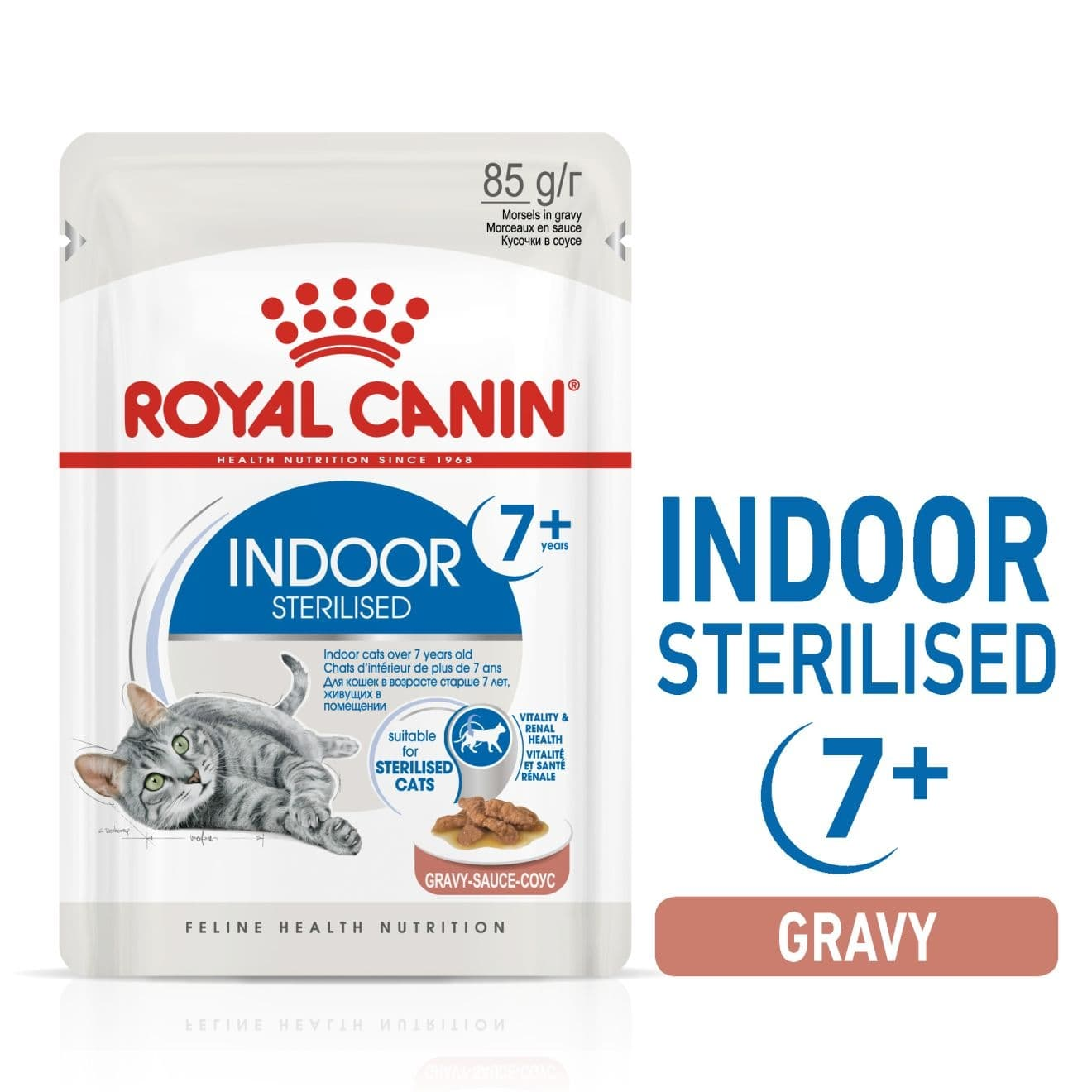 Royal Canin Feline Health Nutrition Indoor 7+ Sterilised Gravy(WET FOOD - Pouches) Pack of 12