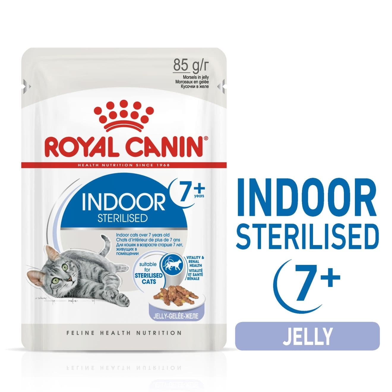 Royal Canin Feline Health Nutrition Indoor 7+ Sterilised Jelly (WET FOOD - Pouches) Pack of 12