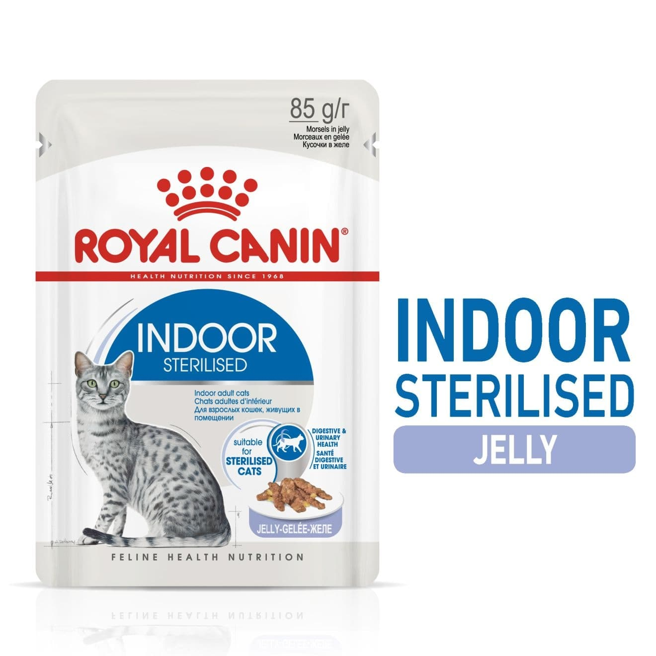 Royal Canin Feline Health Nutrition Indoor Sterilised Jelly - 85g (WET FOOD - Pouches) Pack of 12