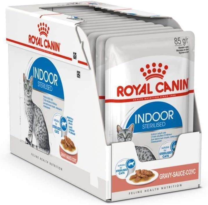 Royal Canin Feline Health Nutrition Indoor Sterilised Gravy (WET FOOD - Pouches) Pack of 12