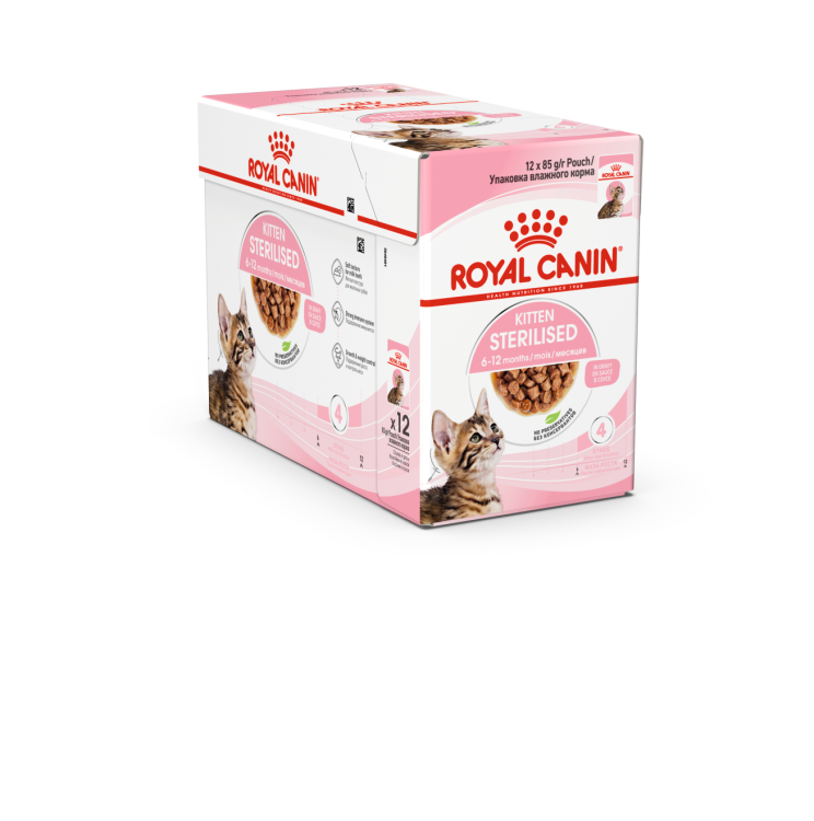 Royal Canin Feline Health Nutrition Kitten Sterilised Gravy (WET FOOD - Pouches) Pack of 12