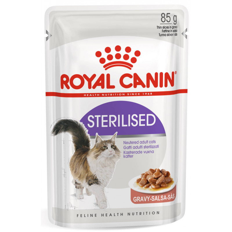 Royal Canin Feline Health Nutrition Sterilised Gravy (WET FOOD - Pouches) Pack of 12
