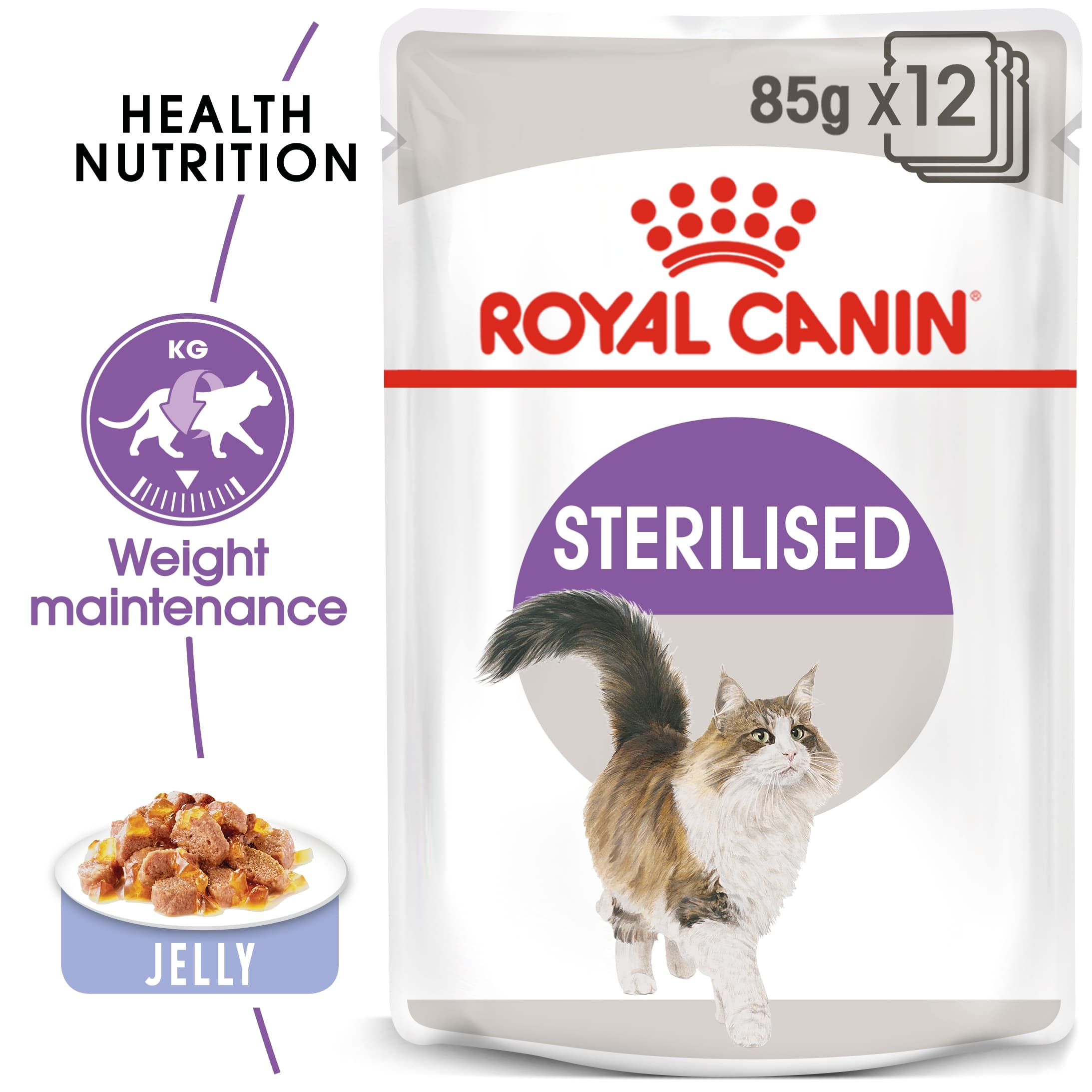 Royal Canin Feline Health Nutrition Sterilised Jelly (WET FOOD - Pouches) Pack of 12