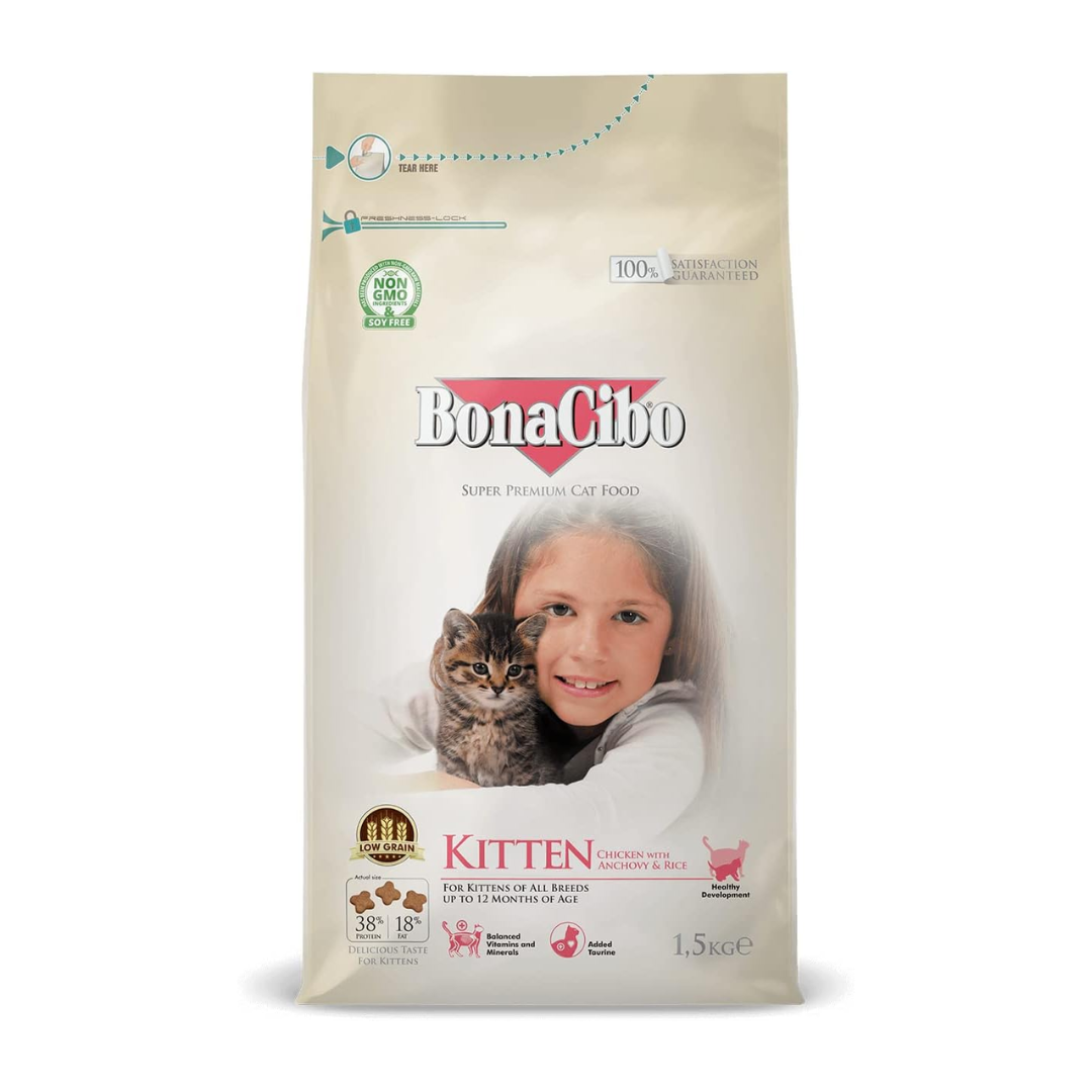 Bonacibo Kitten Chicken With Anchovy & Rice 1.5 Kg Bag