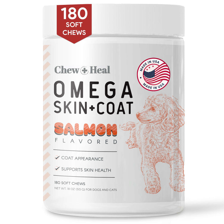 Chew & Heal - Salmon Omega Skin & Coat Supplement for Dogs - 250gm