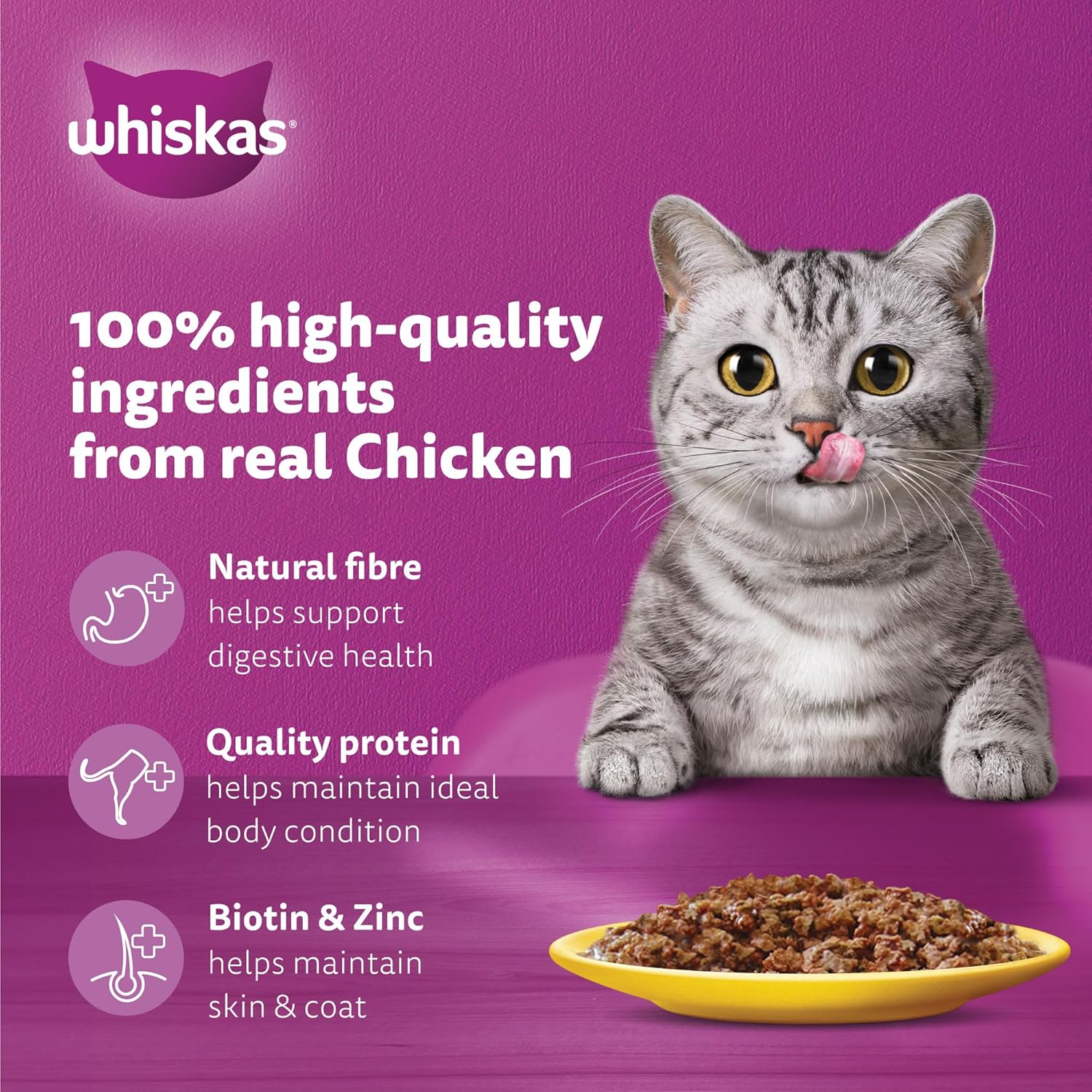 Sample Whiskas Bites Chicken 80g - Pack of 12